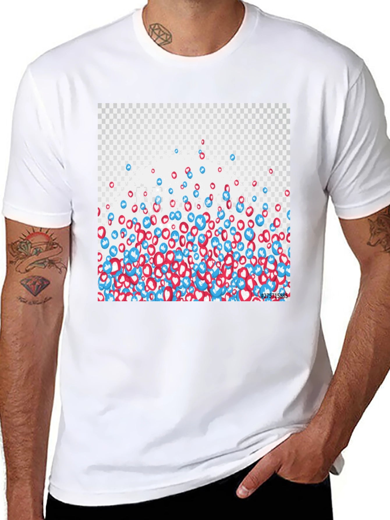 Social Media Like T-Shirt - Black Crew Neck Tee