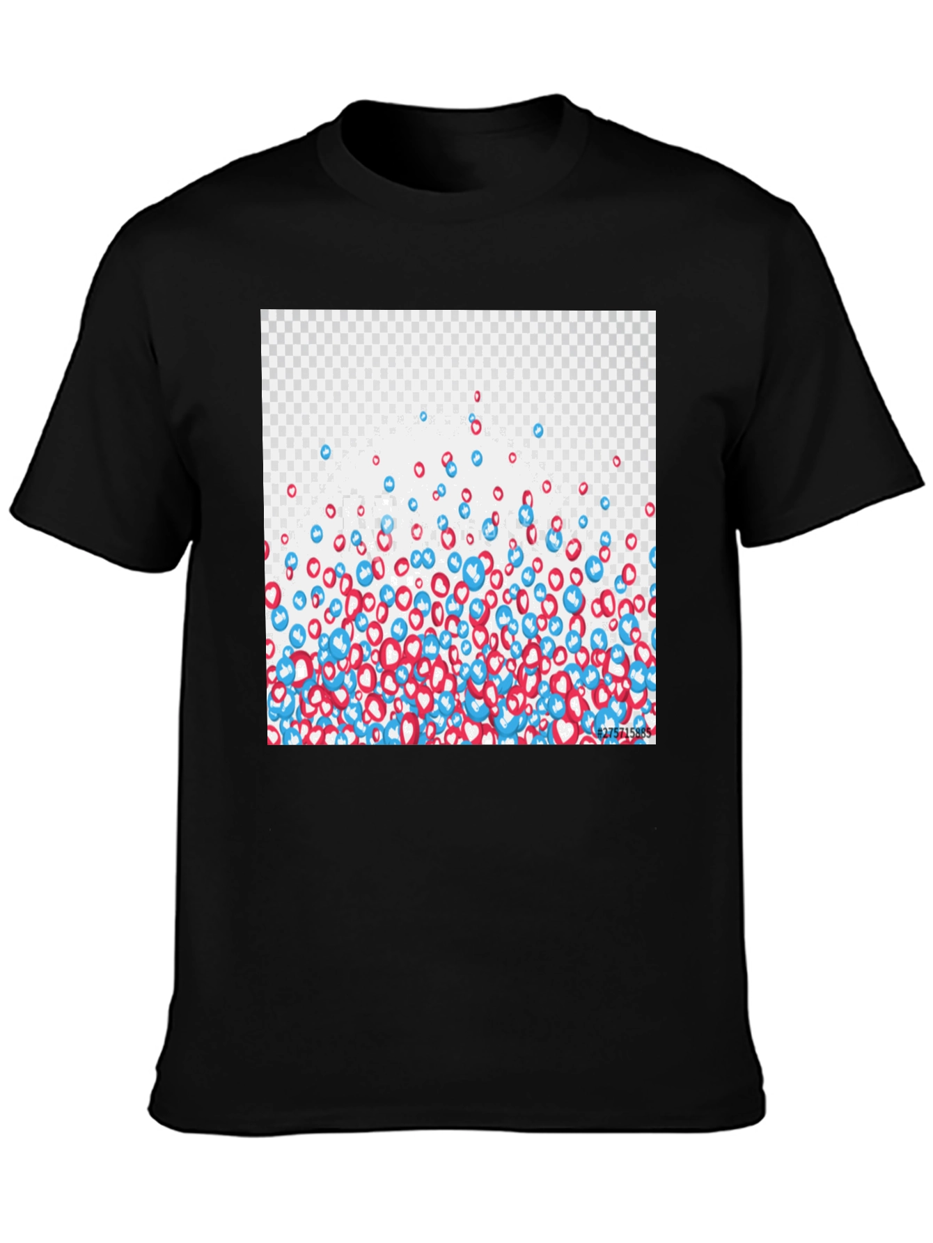 Social Media Like T-Shirt - Black Crew Neck Tee