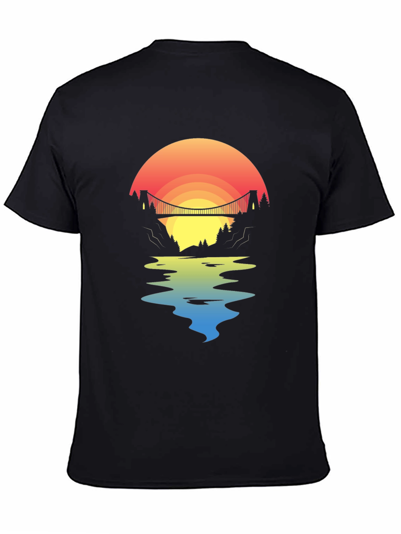 Sunset Bridge Graphic Tee - Black