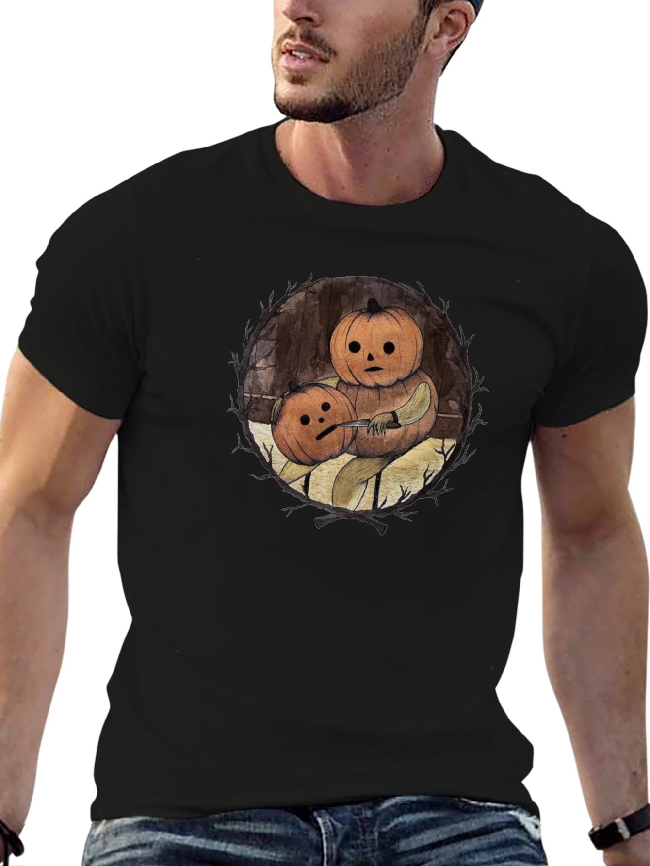 Pumpkin Head T-Shirt - Halloween Spooky Tee