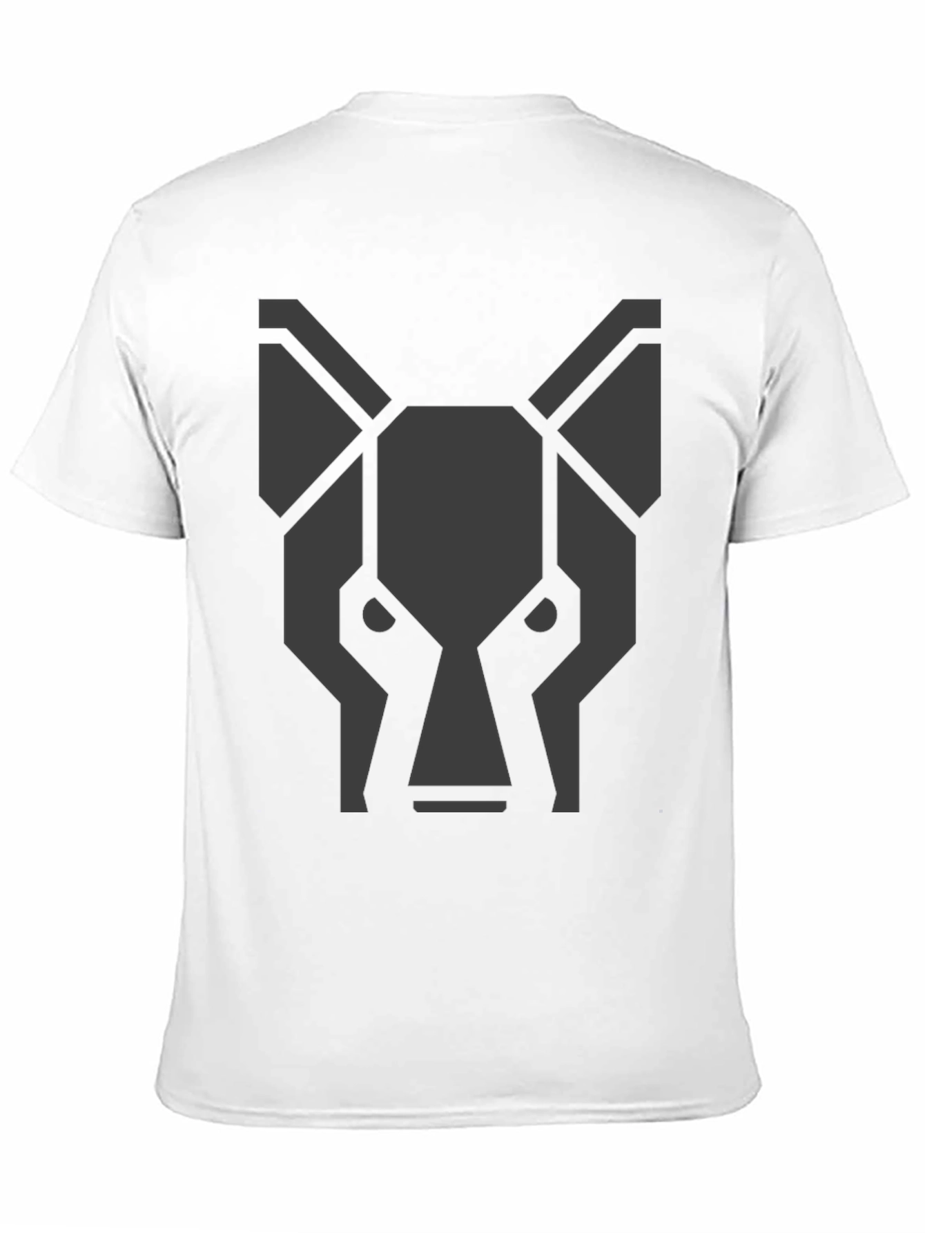 Geometric Wolf Head Graphic Black T-Shirt