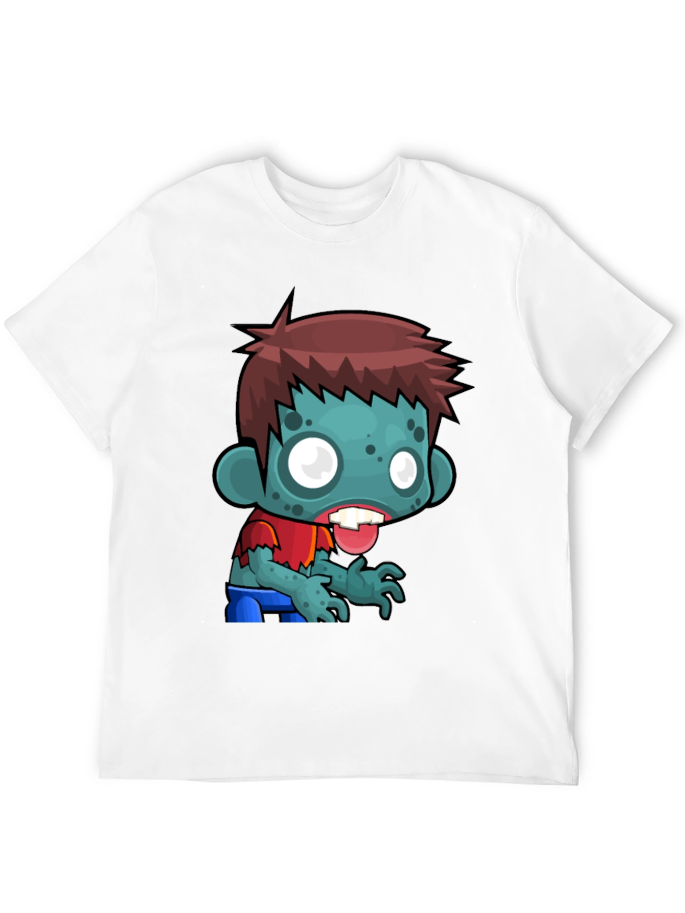 Cartoon Zombie Graphic Tee - Soft Cotton Blend