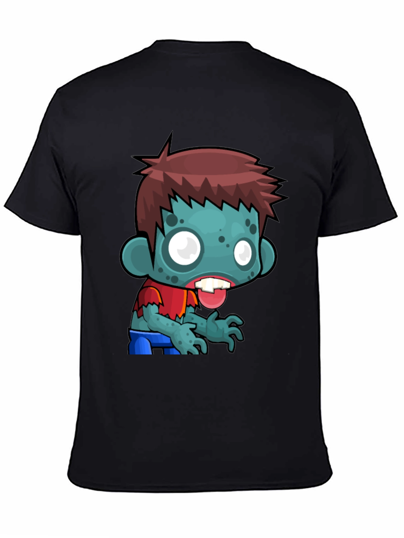 Cartoon Zombie Graphic Tee - Soft Cotton Blend