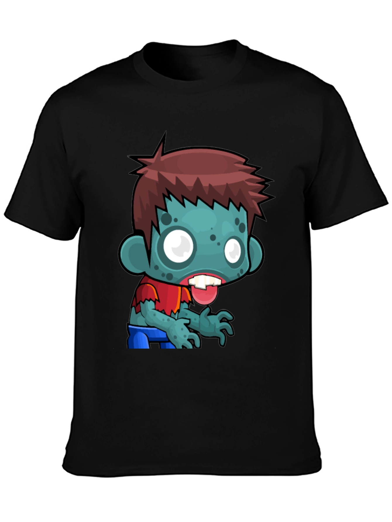 Cartoon Zombie Graphic Tee - Soft Cotton Blend