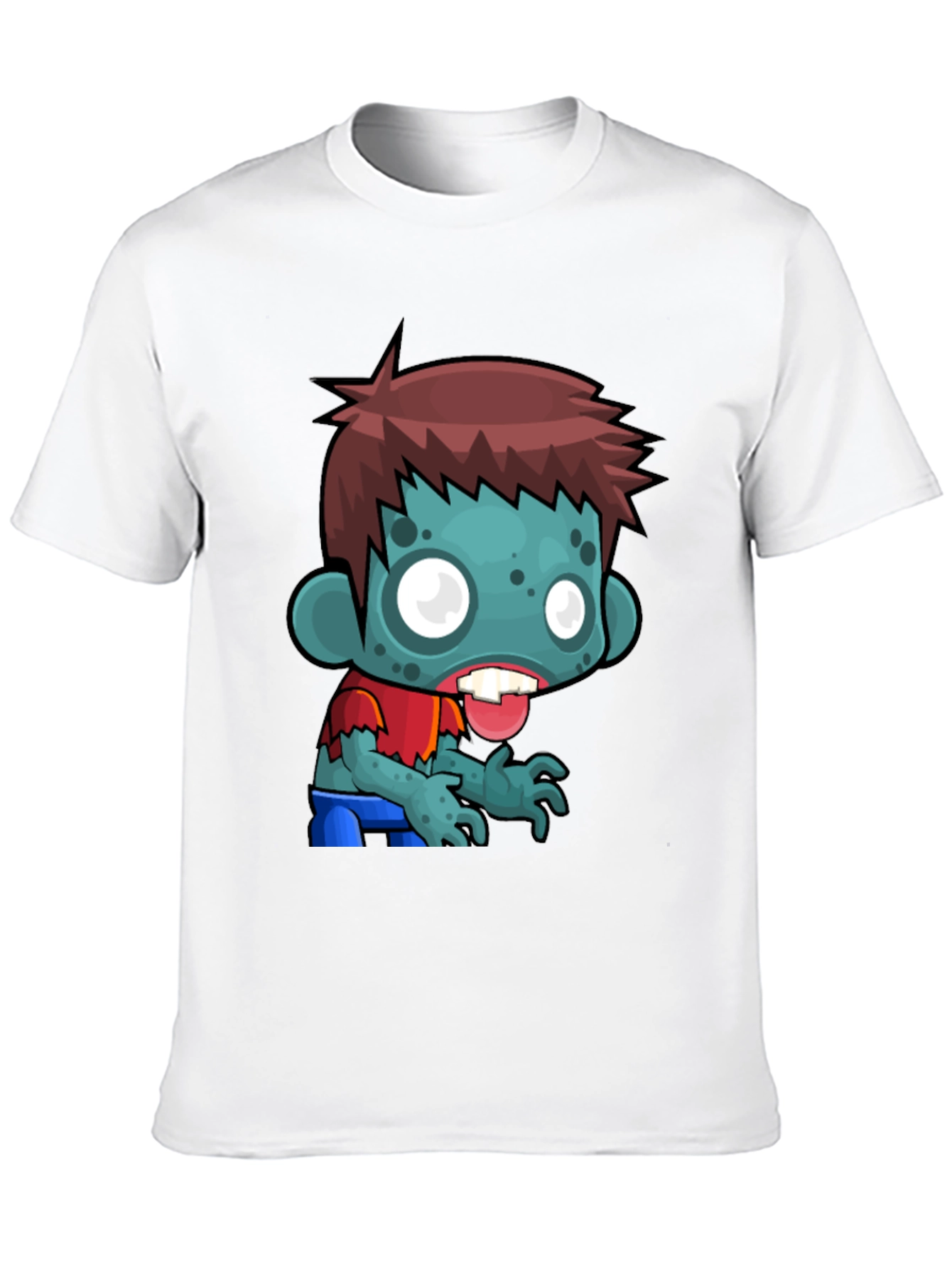 Cartoon Zombie Graphic Tee - Soft Cotton Blend