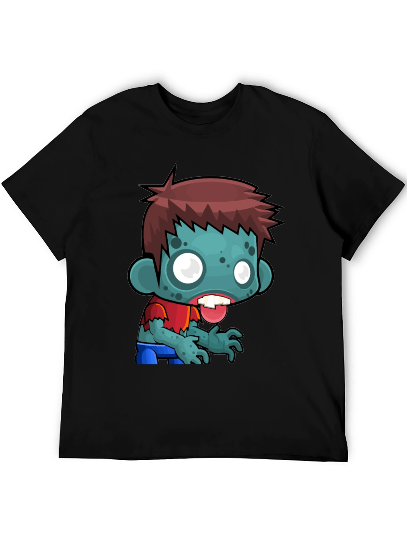Cartoon Zombie Graphic Tee - Soft Cotton Blend