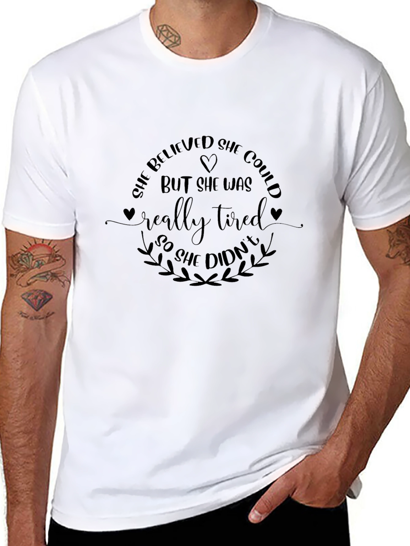 She Believed She Could T-Shirt - Funny Slogan Tee