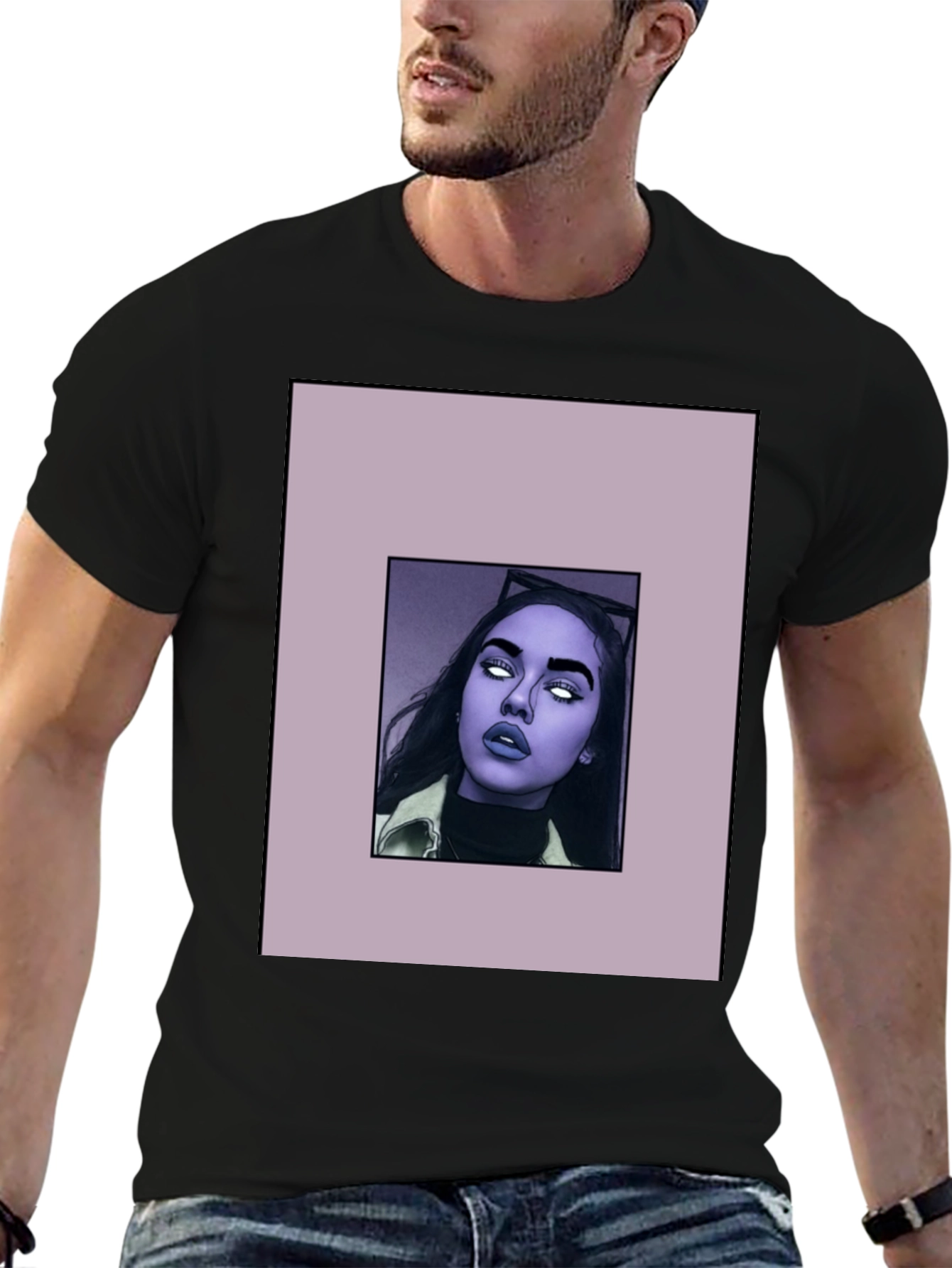 Stylish Black T-Shirt with Graphic Print