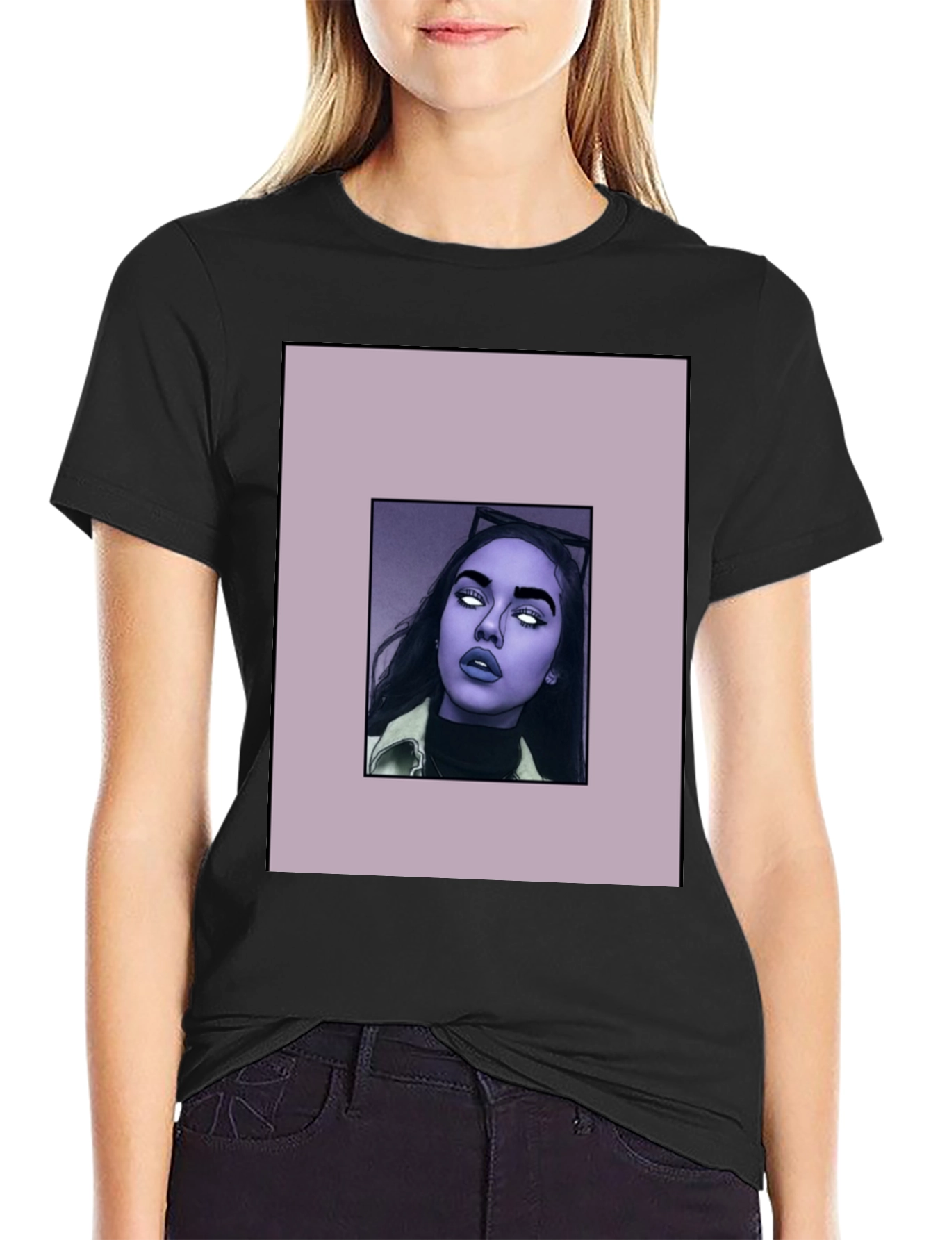 Stylish Black T-Shirt with Graphic Print
