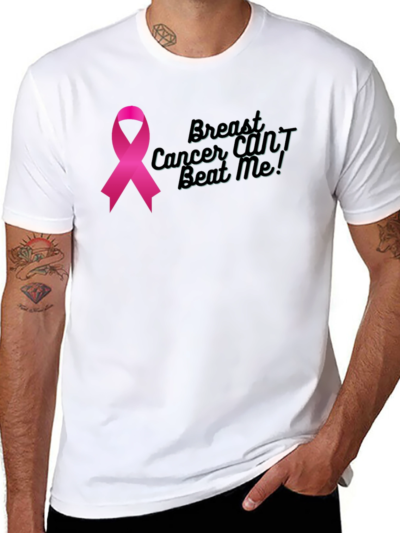 Breast Cancer Awareness Ribbon Graphic T-Shirt