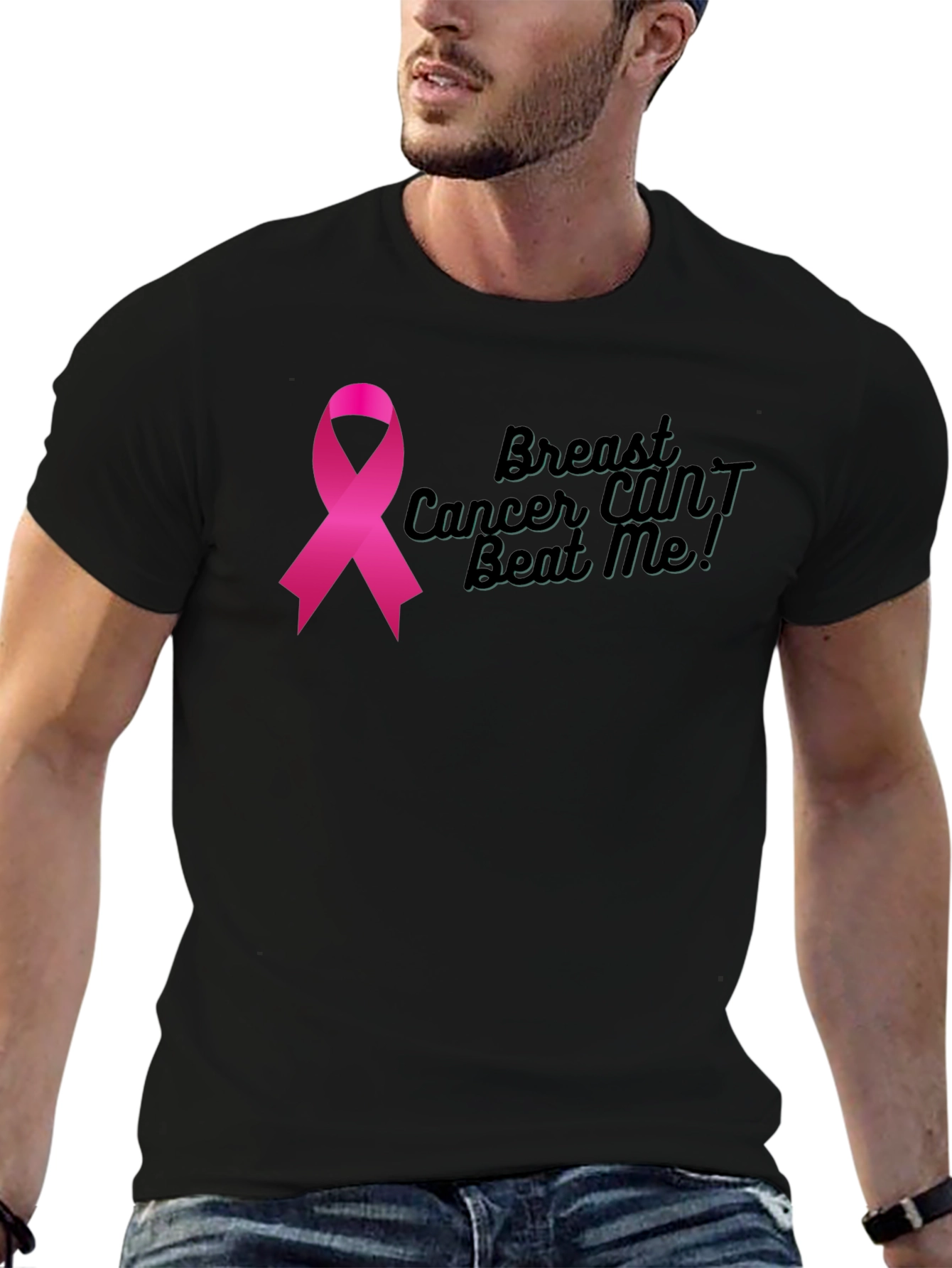 Breast Cancer Awareness Ribbon Graphic T-Shirt