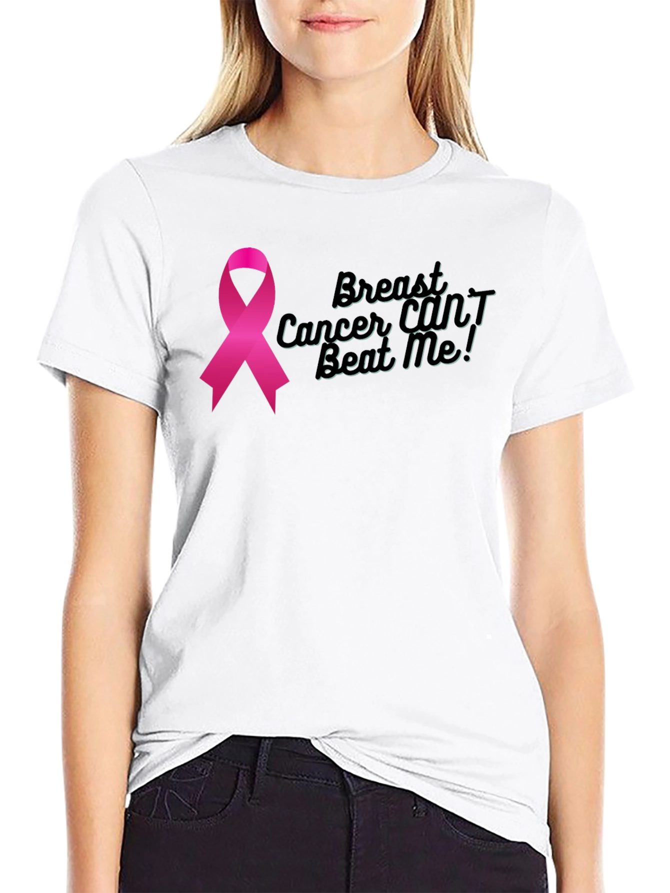 Breast Cancer Awareness Ribbon Graphic T-Shirt