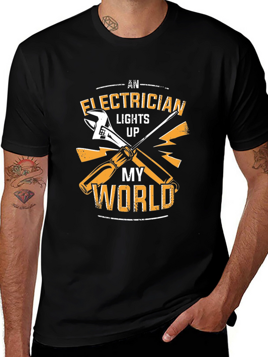 Electrician Lights Up My World Graphic T-Shirt