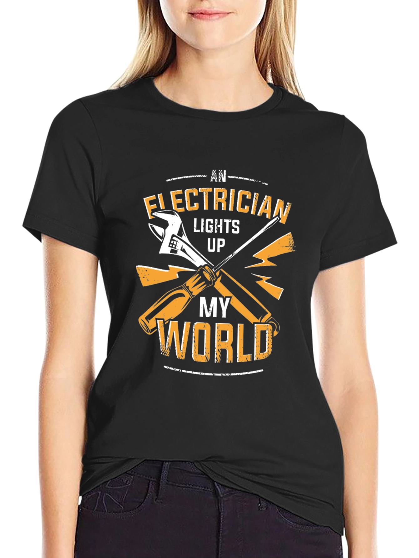 Electrician Lights Up My World Graphic T-Shirt
