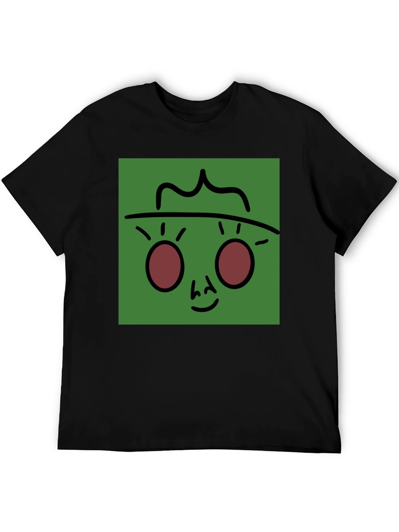 Funky Face Graphic Tee - Black Cotton Blend