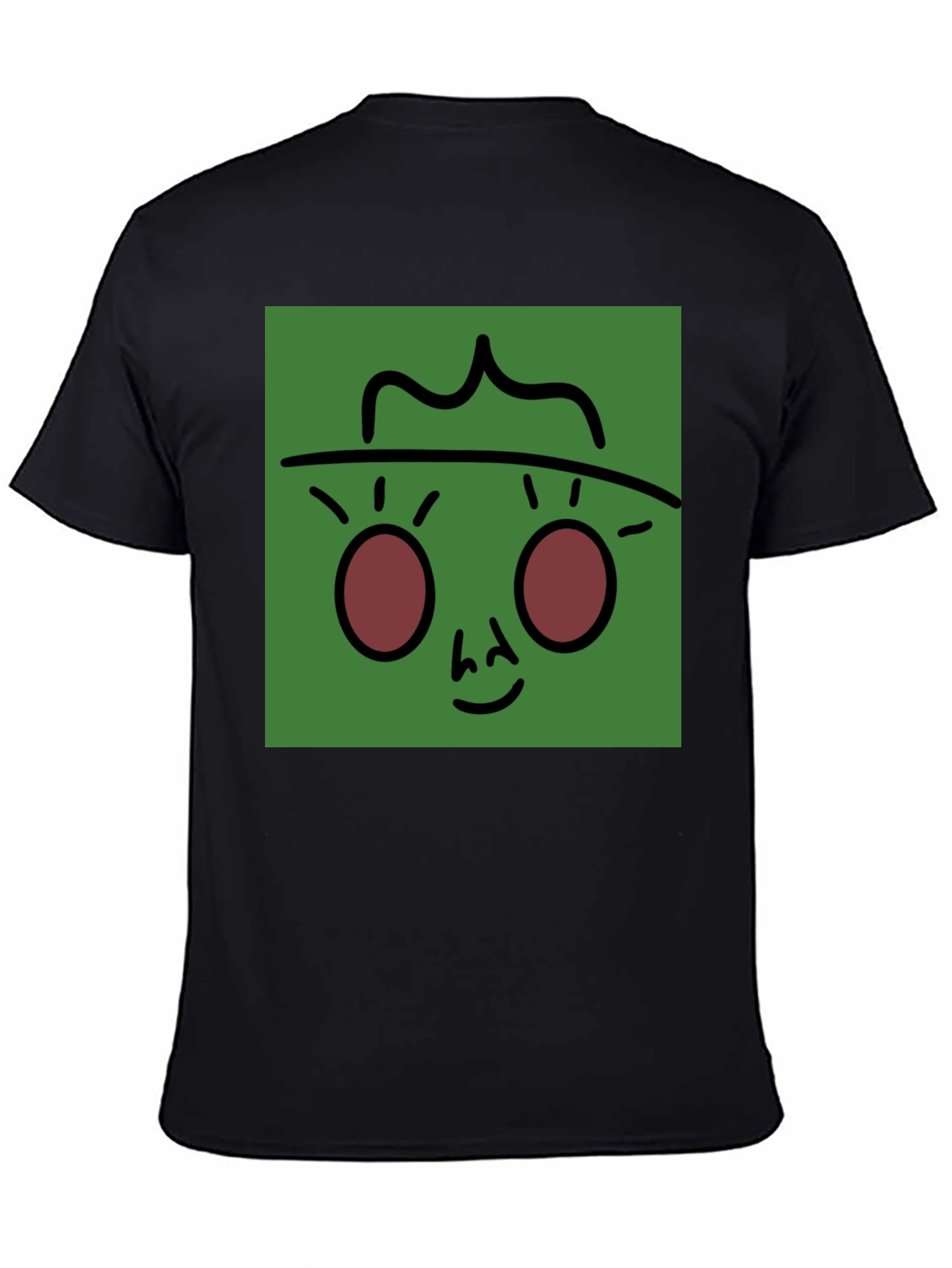Funky Face Graphic Tee - Black Cotton Blend