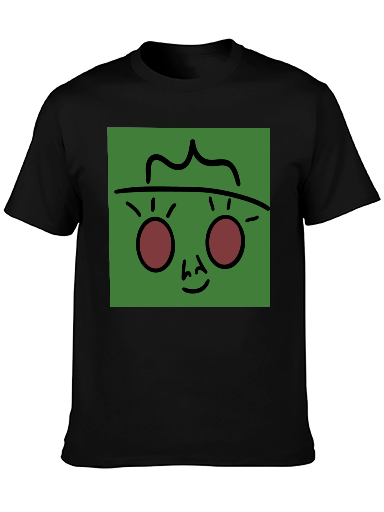 Funky Face Graphic Tee - Black Cotton Blend