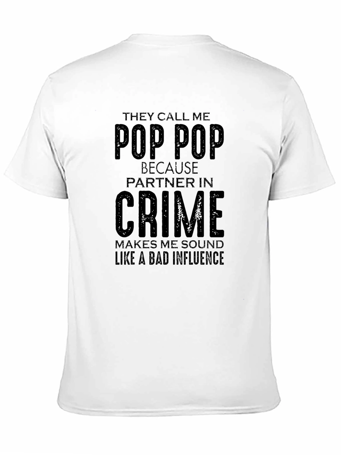 Pop Pop Partner in Crime T-Shirt Funny Grandpa Tee
