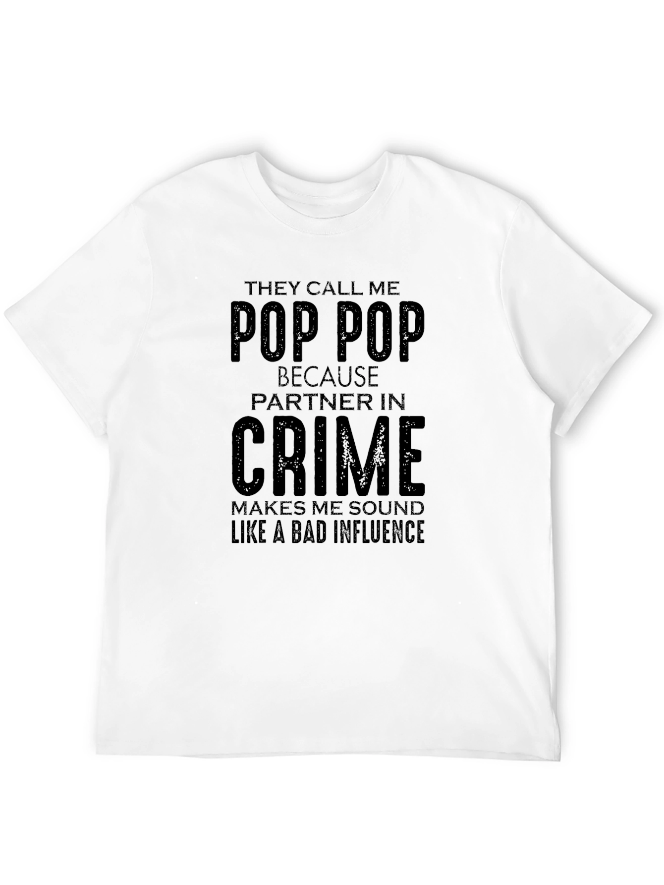 Pop Pop Partner in Crime T-Shirt Funny Grandpa Tee