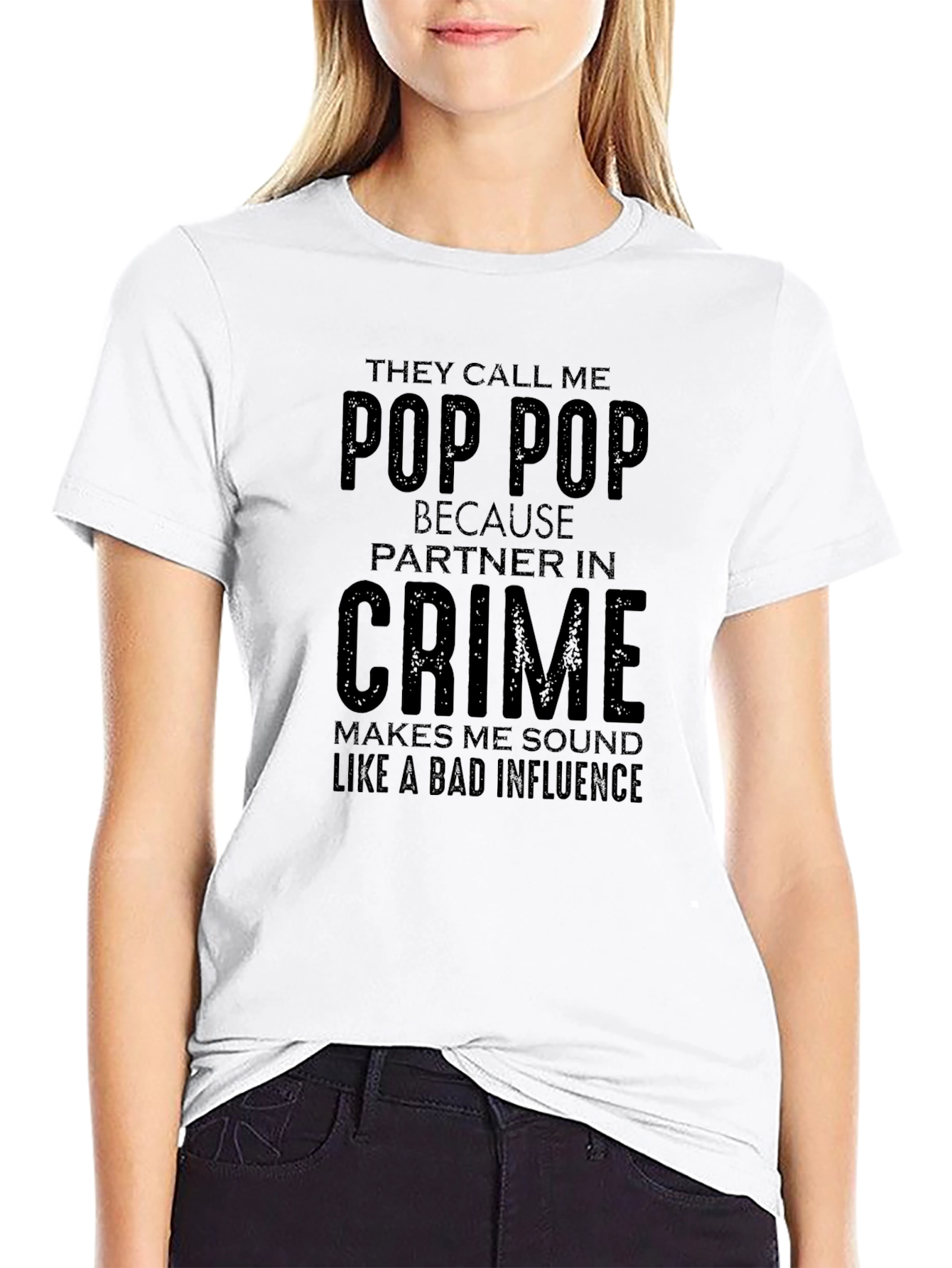 Pop Pop Partner in Crime T-Shirt Funny Grandpa Tee