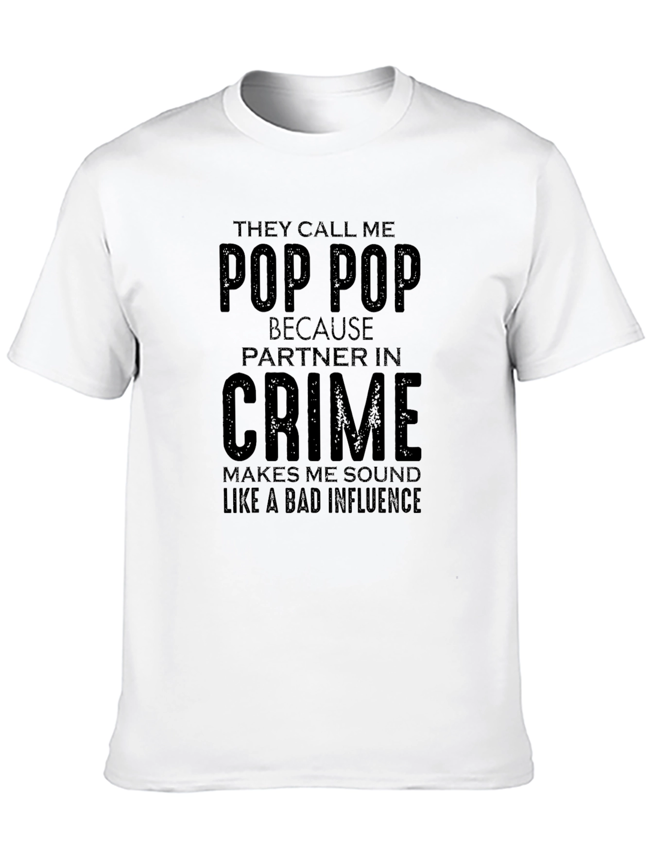 Pop Pop Partner in Crime T-Shirt Funny Grandpa Tee