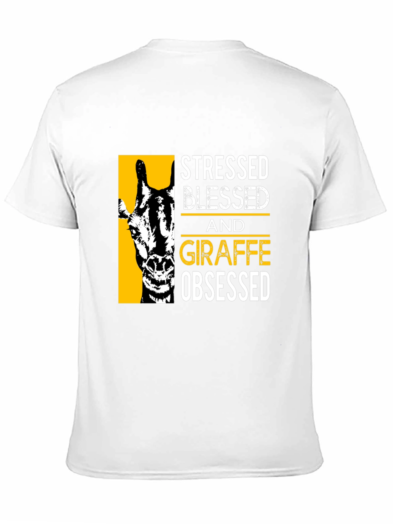 Stressed Blessed Giraffe Obsessed Black T-Shirt