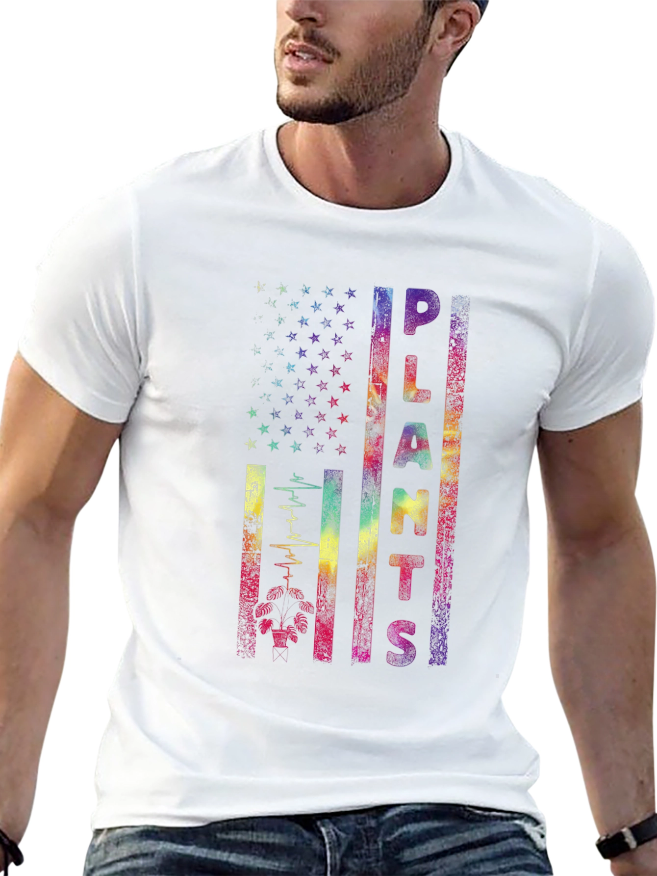 Plants Lover Flag Graphic T-Shirt