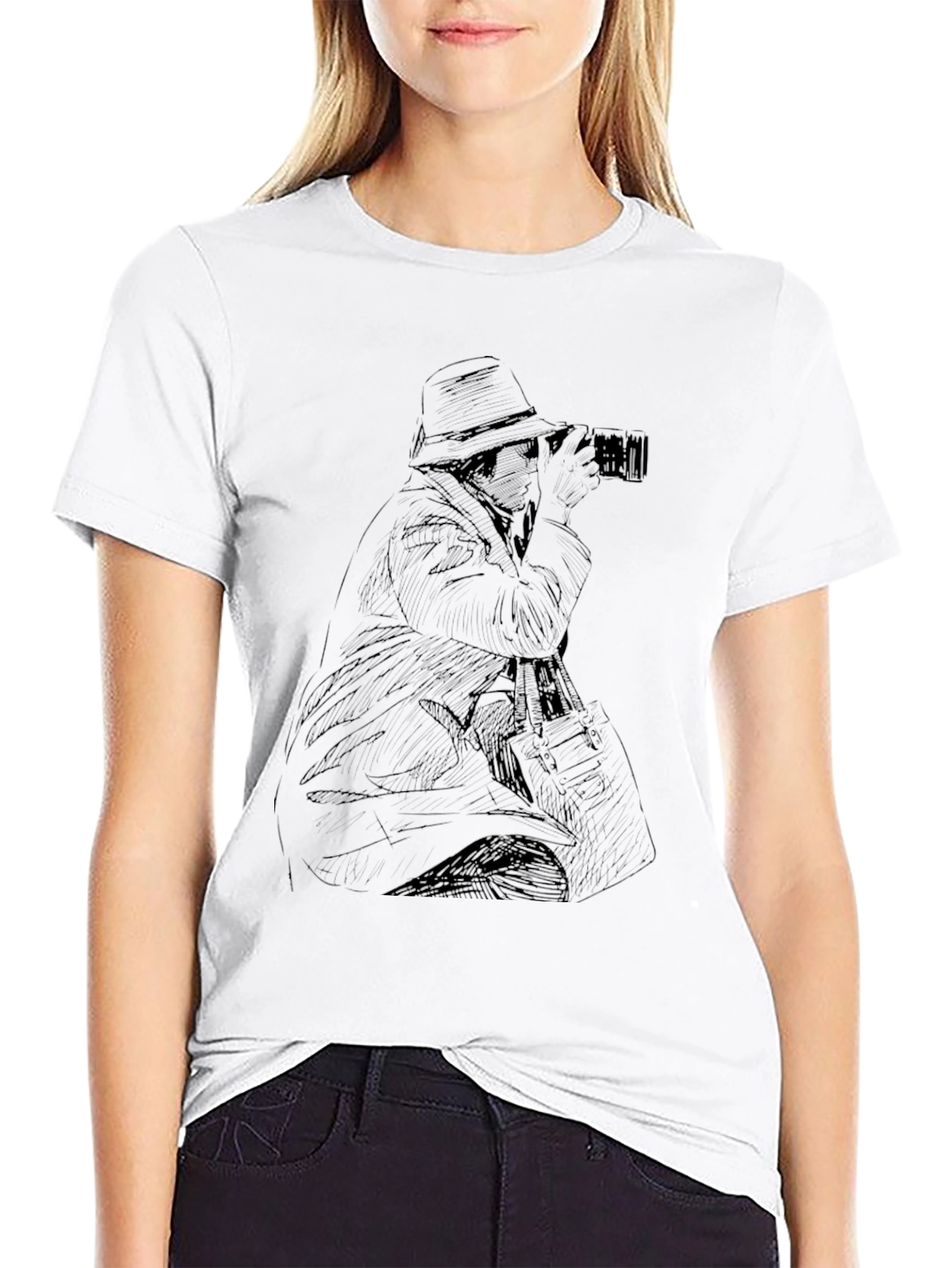 Photographer Sketch Tee - Classic Black T-Shirt