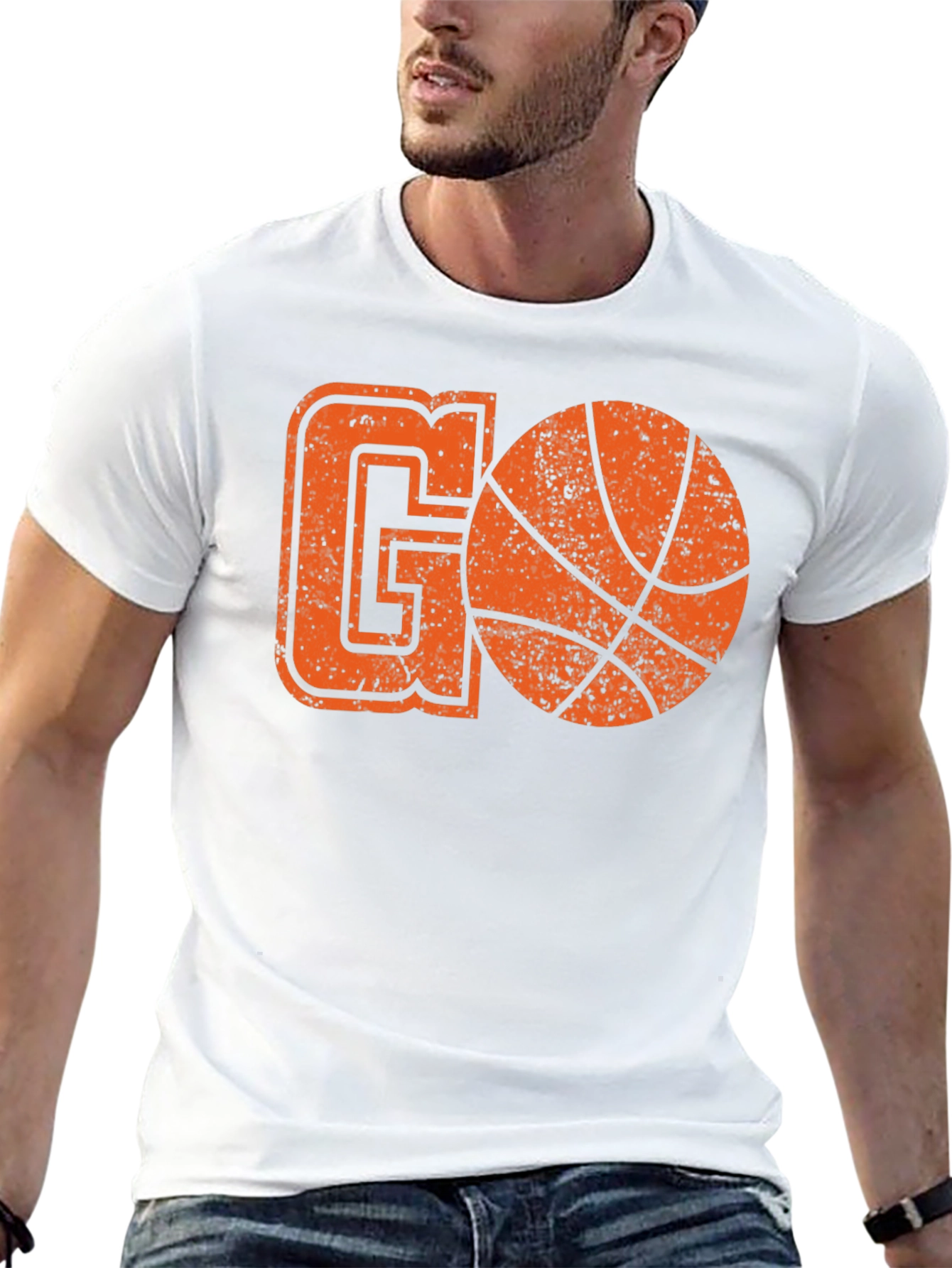 Basketball GO T-Shirt - Black Cotton Graphic Tee