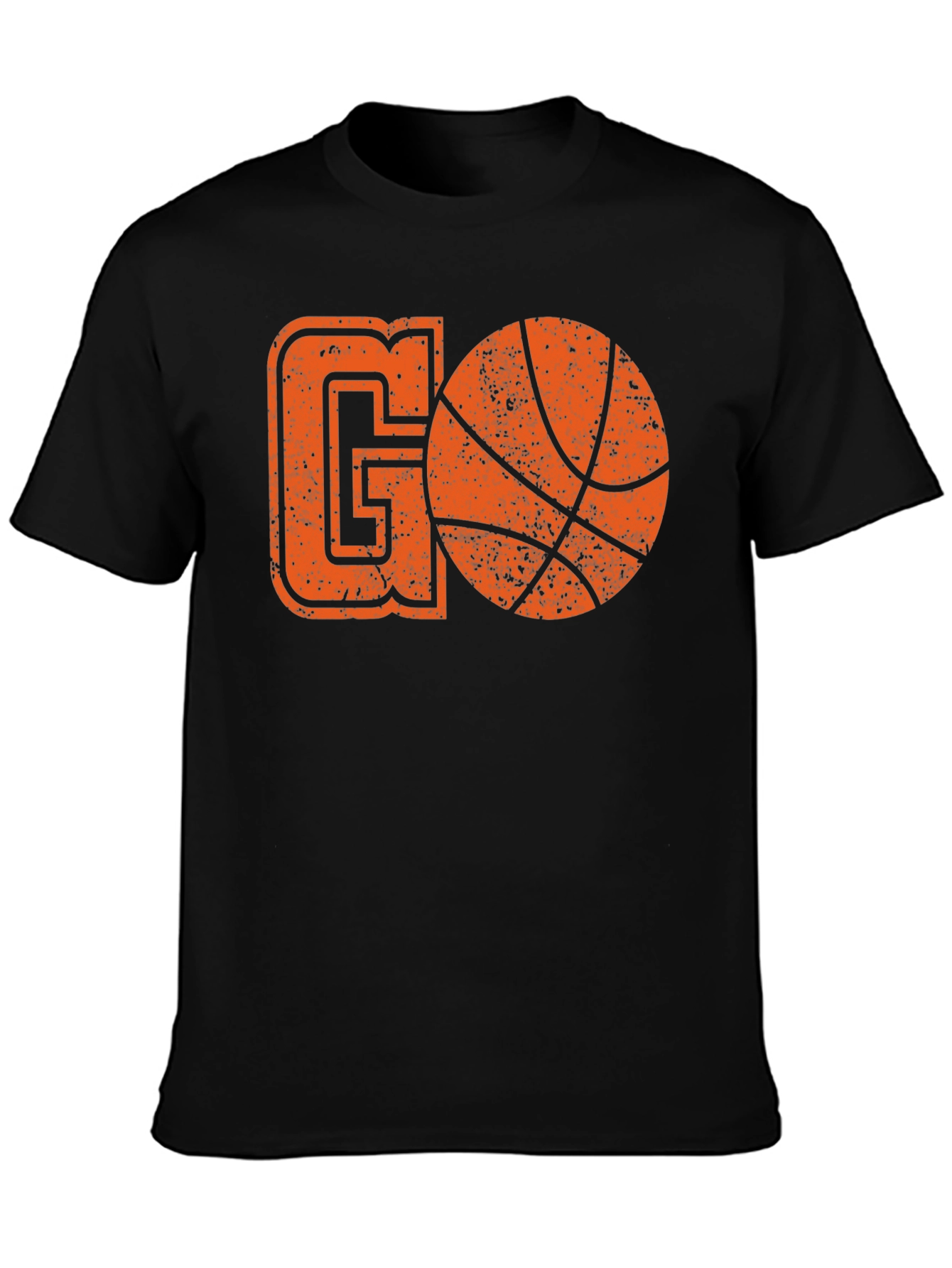 Basketball GO T-Shirt - Black Cotton Graphic Tee