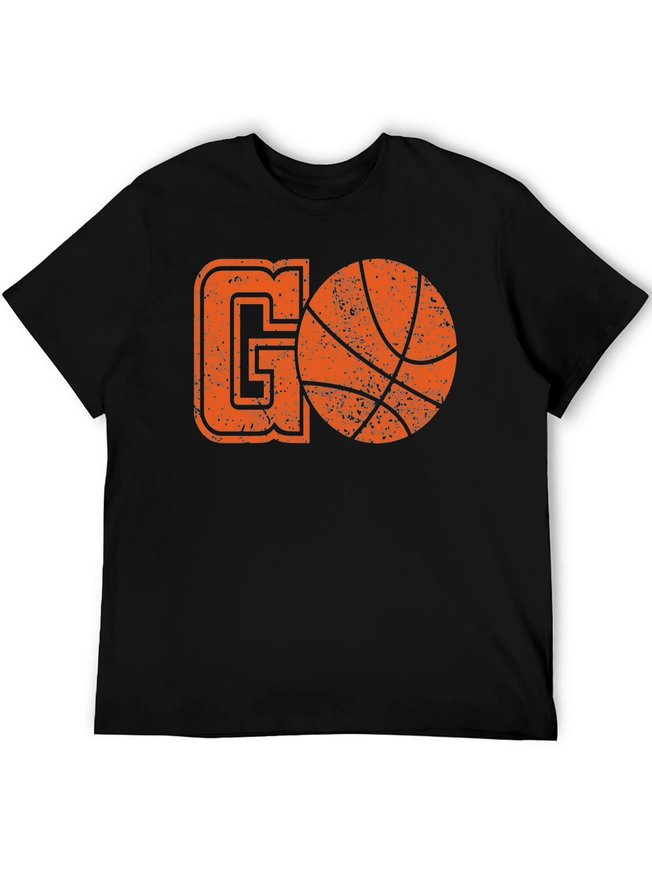Basketball GO T-Shirt - Black Cotton Graphic Tee