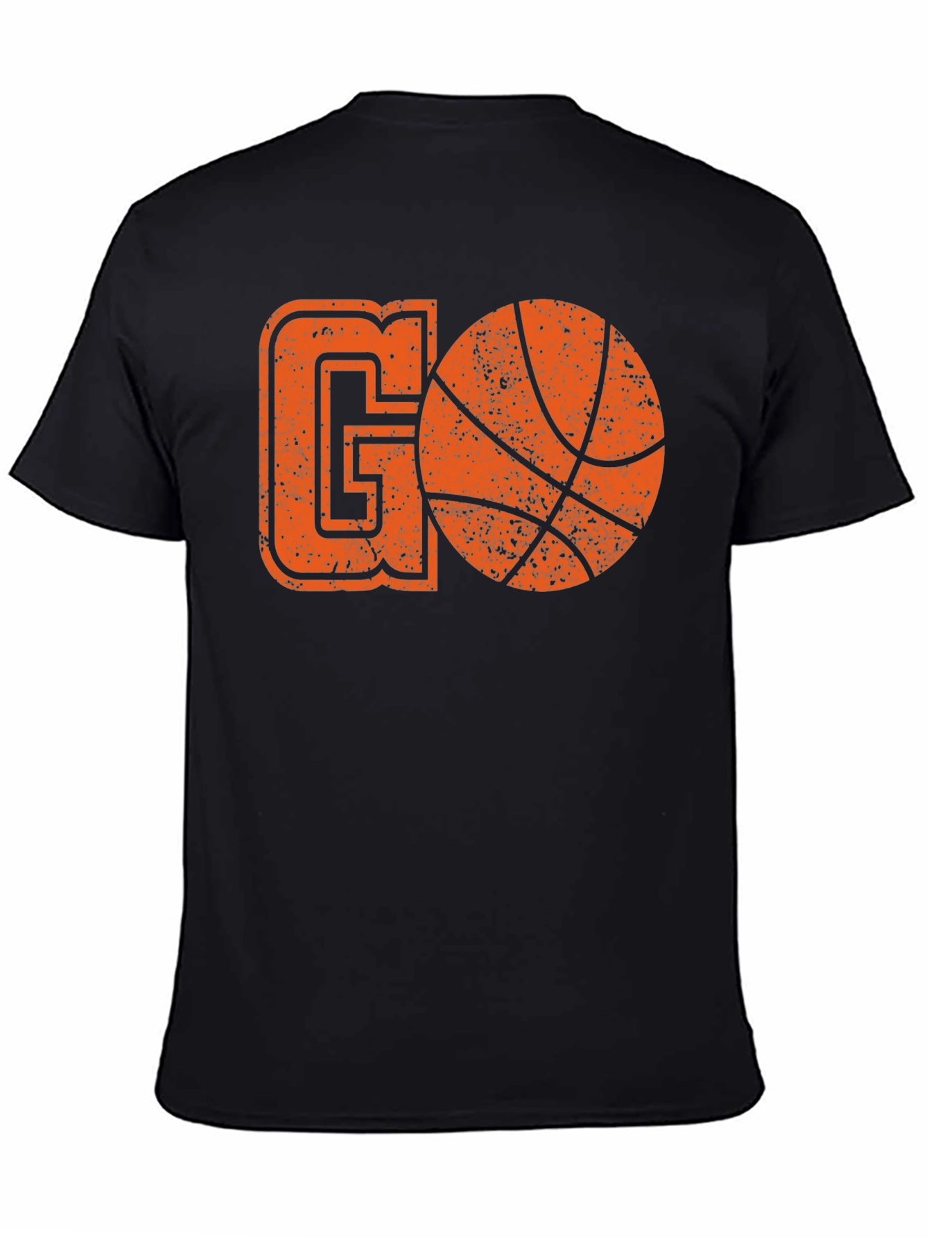 Basketball GO T-Shirt - Black Cotton Graphic Tee