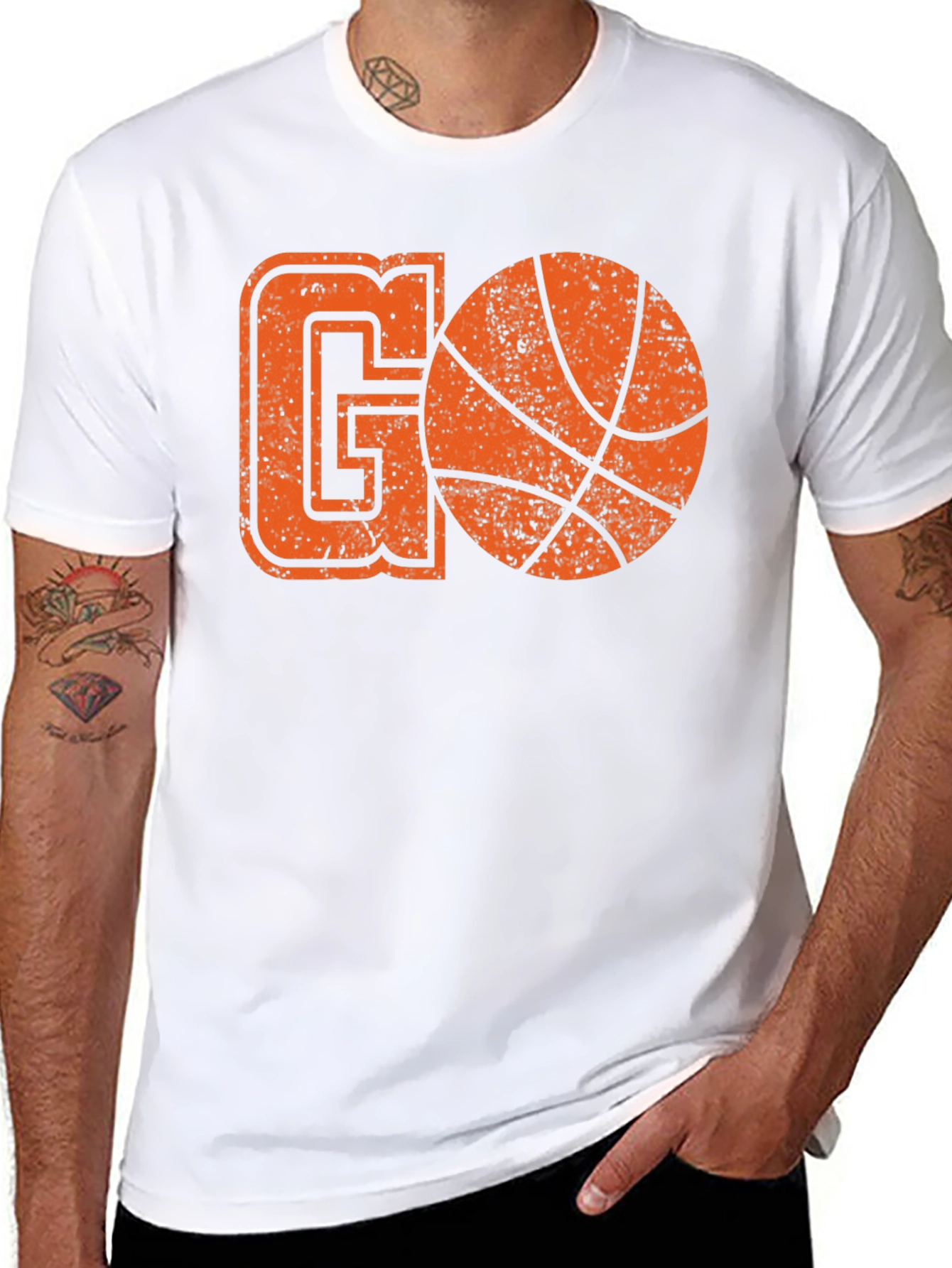 Basketball GO T-Shirt - Black Cotton Graphic Tee