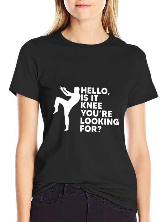 Hello Knee T-Shirt: Funny Graphic Tee for Martial Arts Fans