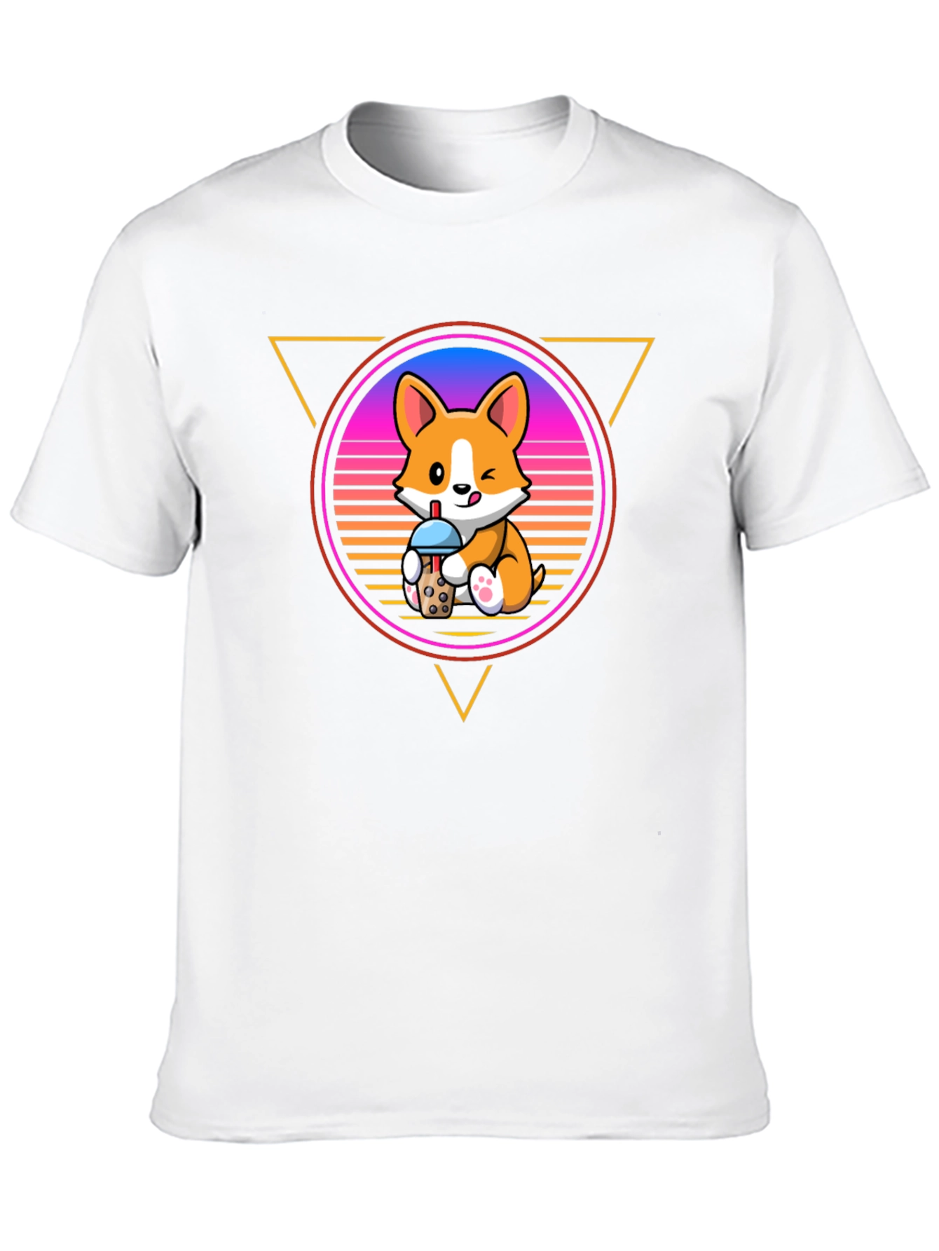 Cute Corgi Bubble Tea Graphic Tee