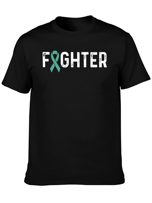 Fighter Teal Ribbon Awareness T-Shirt
