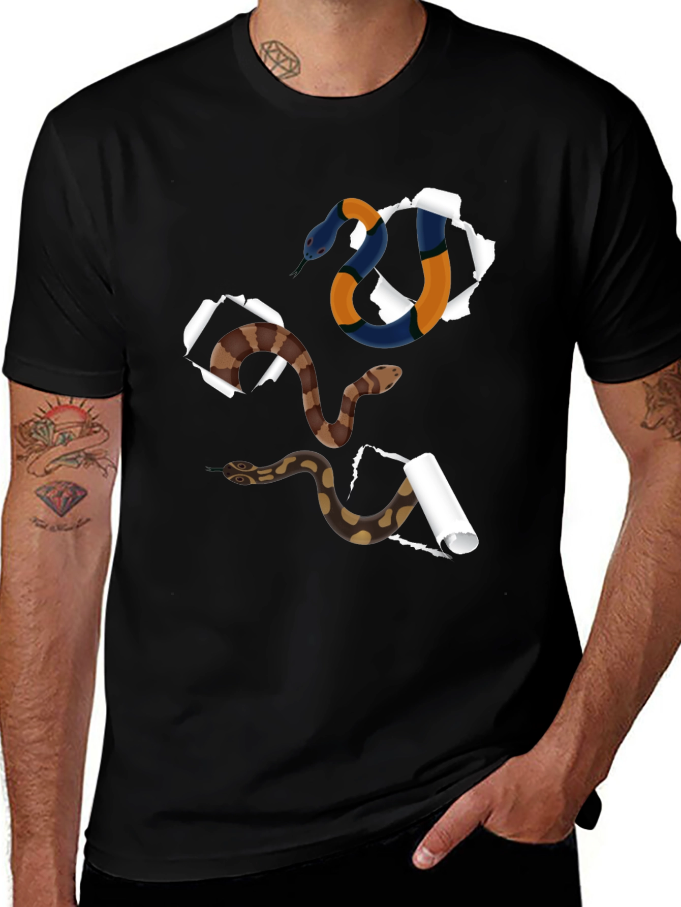 Snake Graphic Tee - Unique Reptile Design