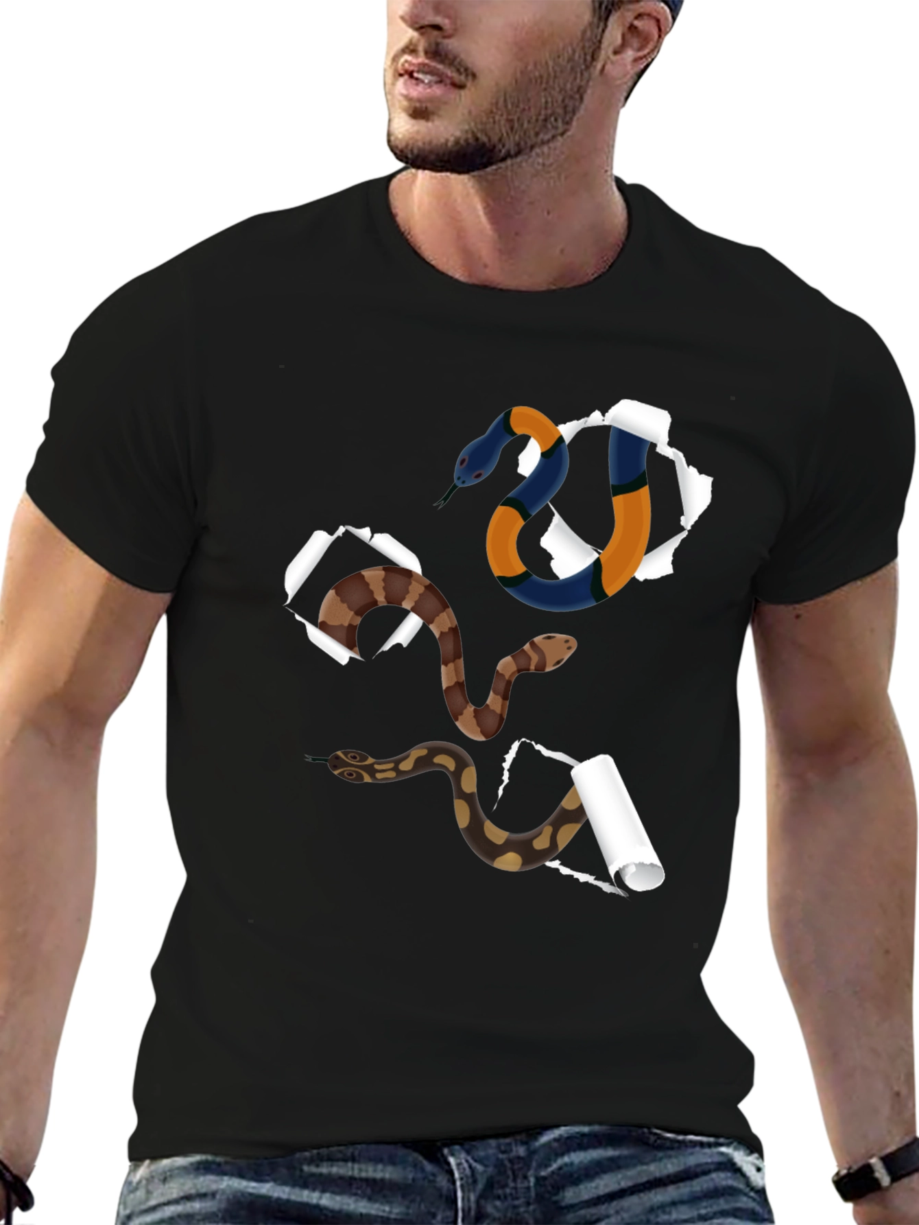 Snake Graphic Tee - Unique Reptile Design