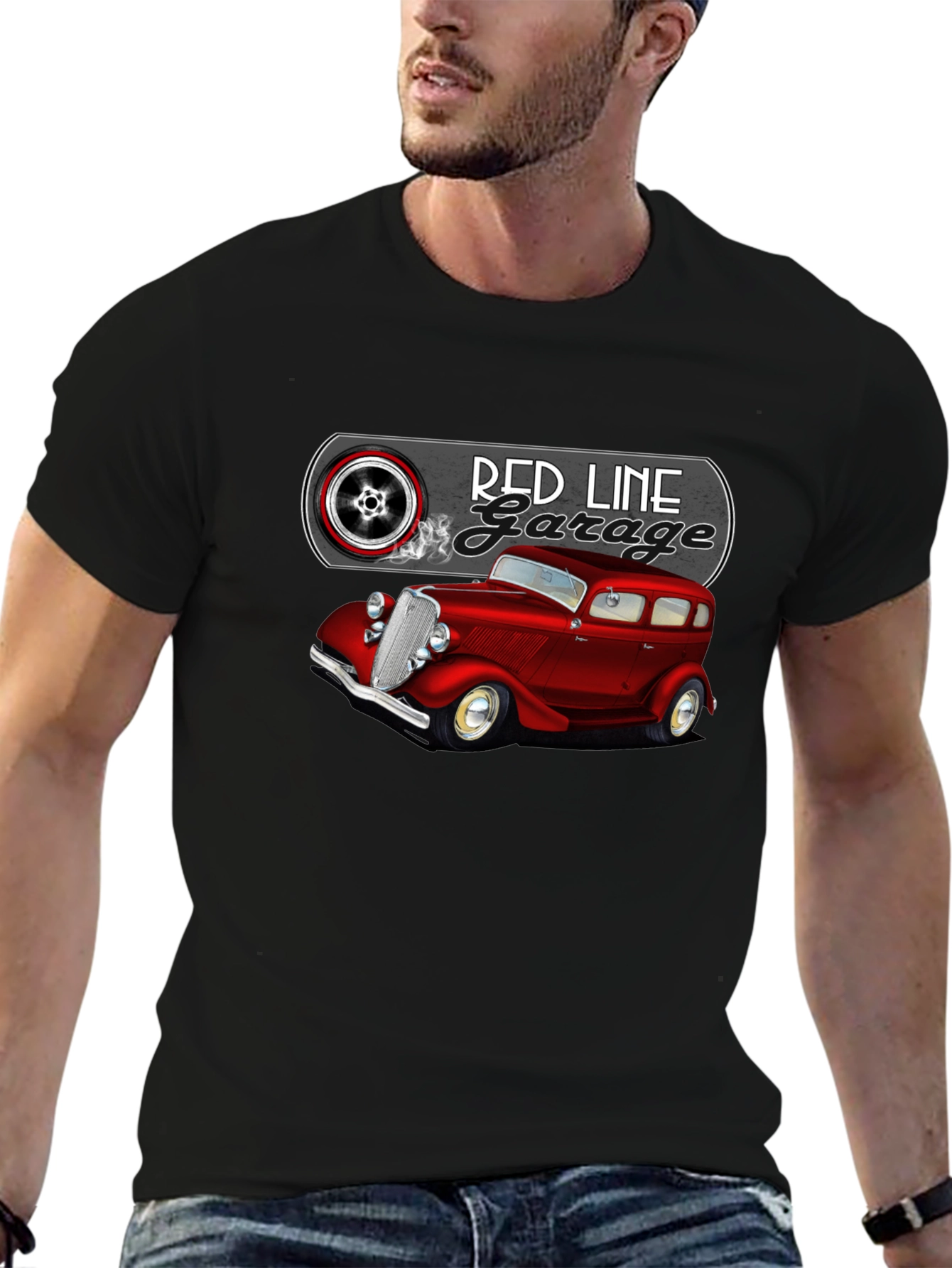 Red Line Garage Classic Car T-Shirt