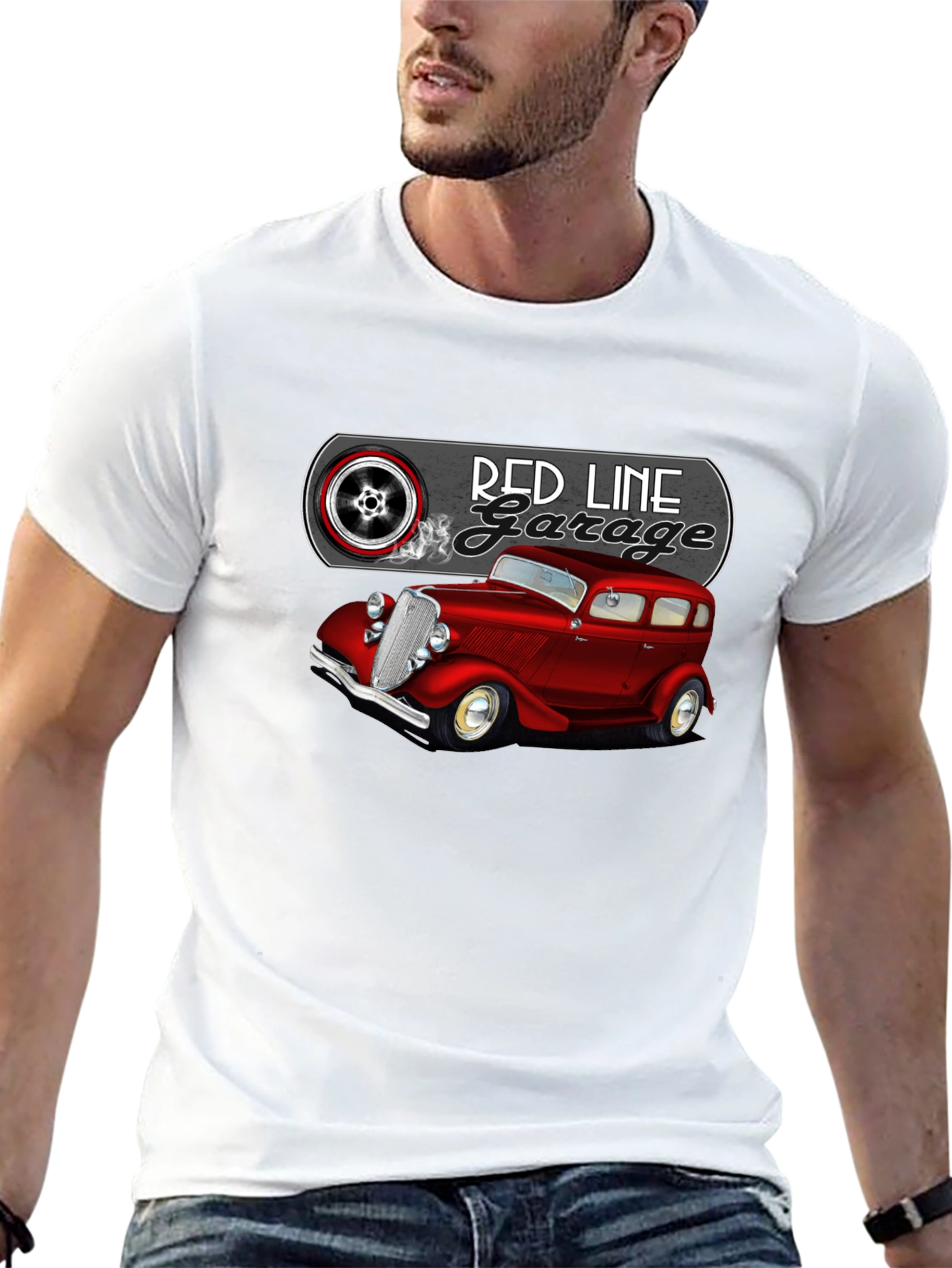 Red Line Garage Classic Car T-Shirt