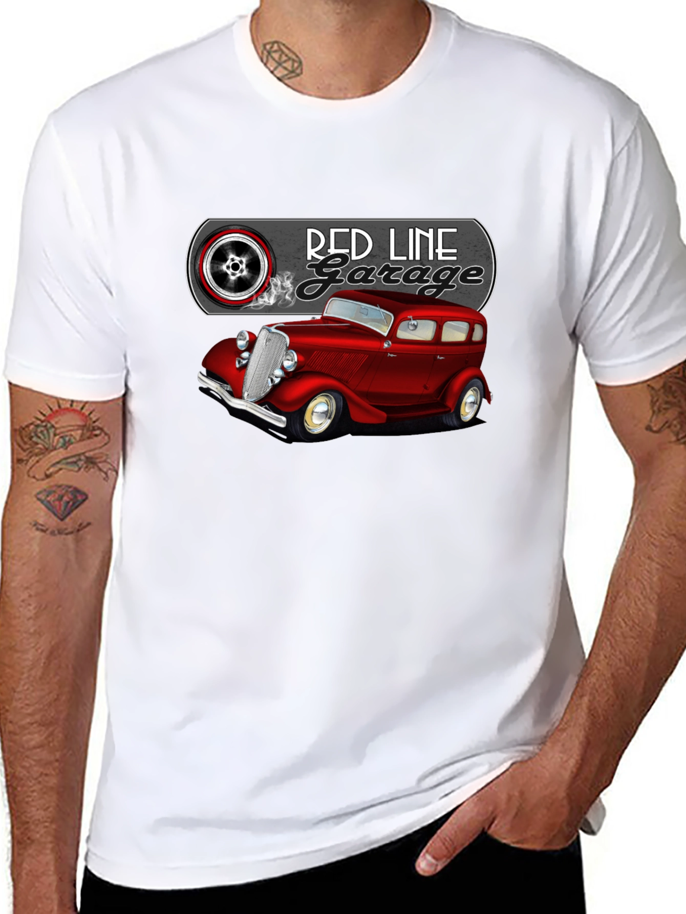 Red Line Garage Classic Car T-Shirt