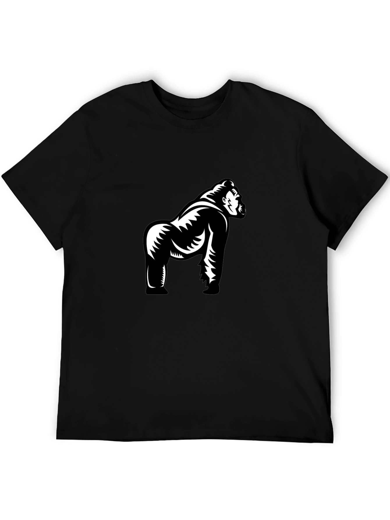 Gorilla Graphic Tee - Stylish Black Cotton T-Shirt