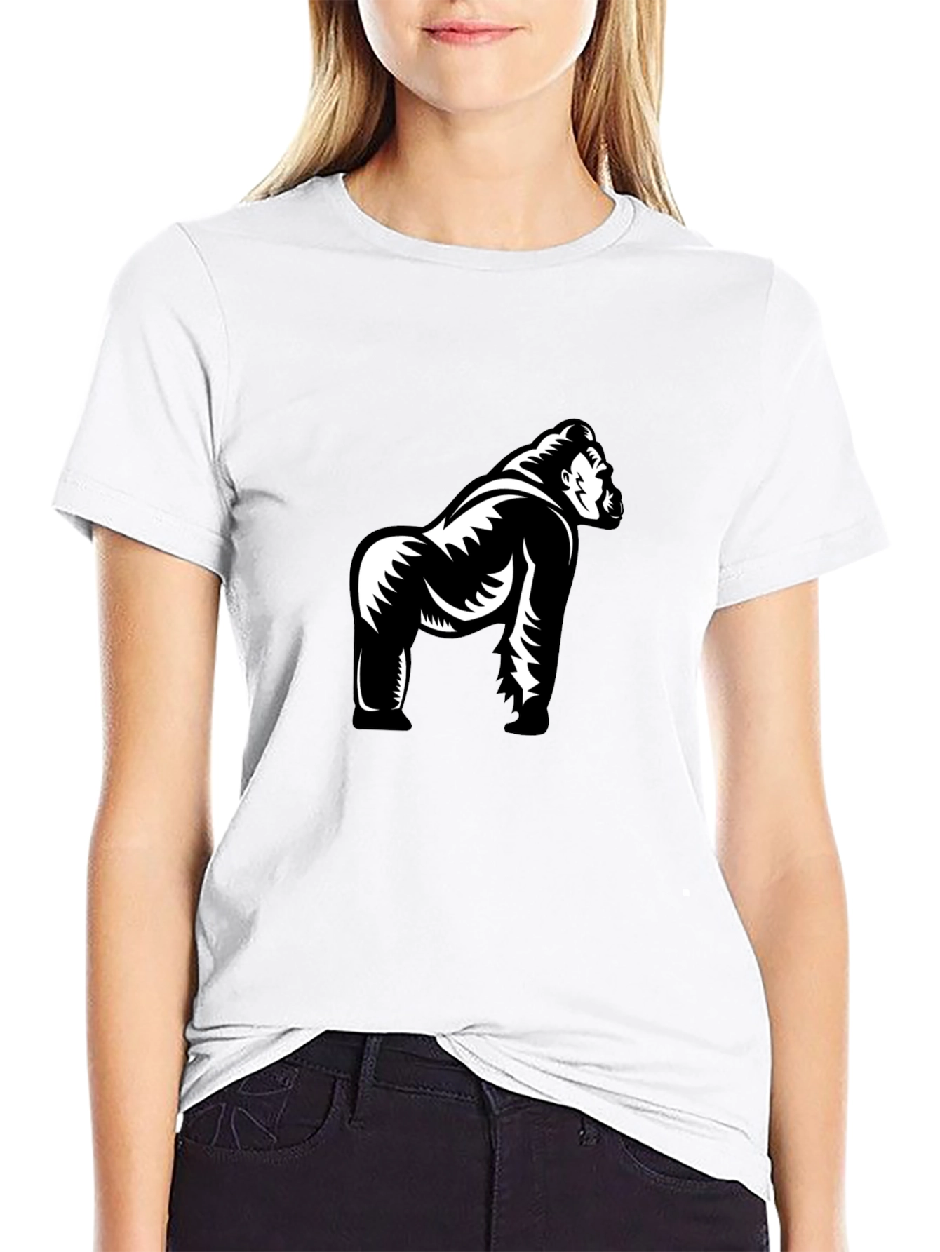 Gorilla Graphic Tee - Stylish Black Cotton T-Shirt