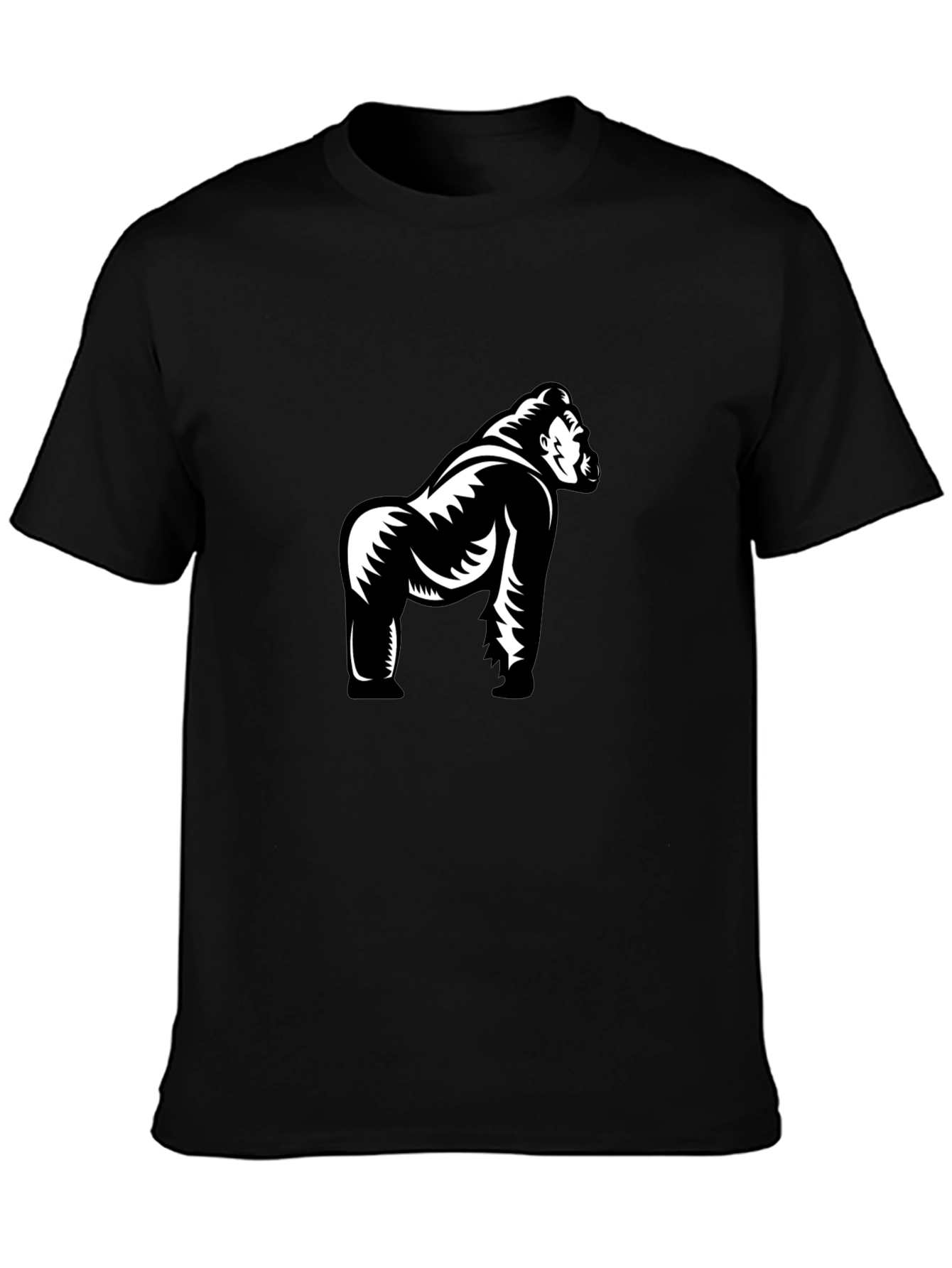 Gorilla Graphic Tee - Stylish Black Cotton T-Shirt