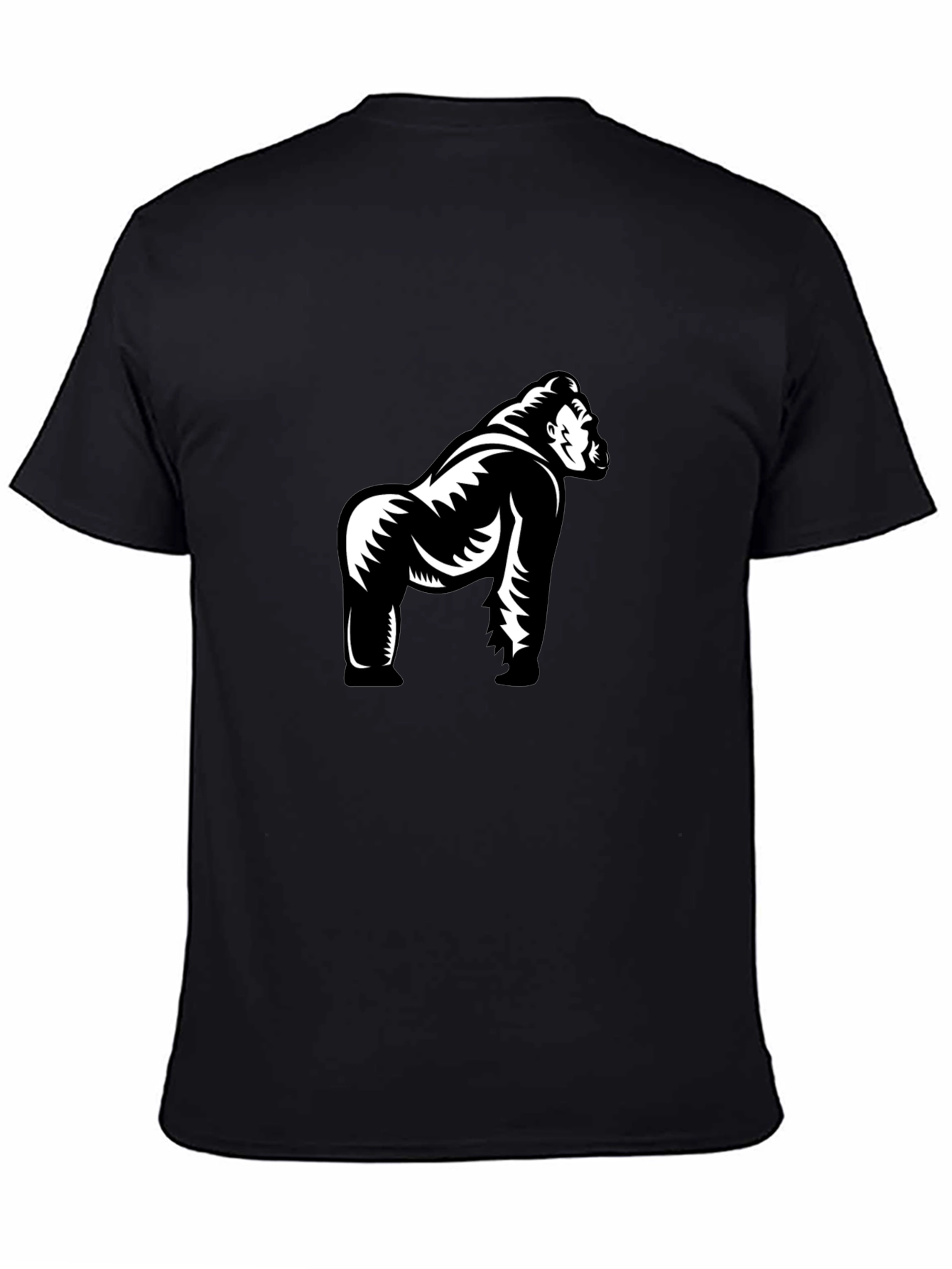Gorilla Graphic Tee - Stylish Black Cotton T-Shirt