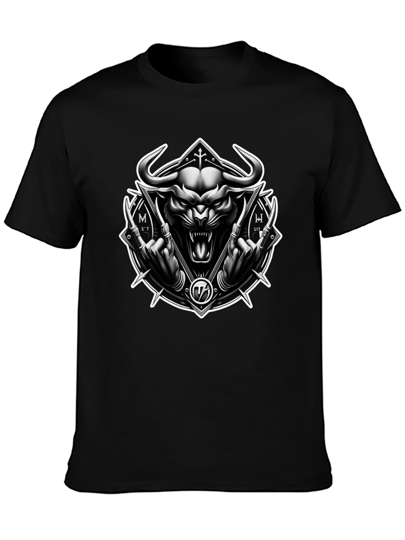 Dark Bull Graphic Tee - Black Metal Style Shirt