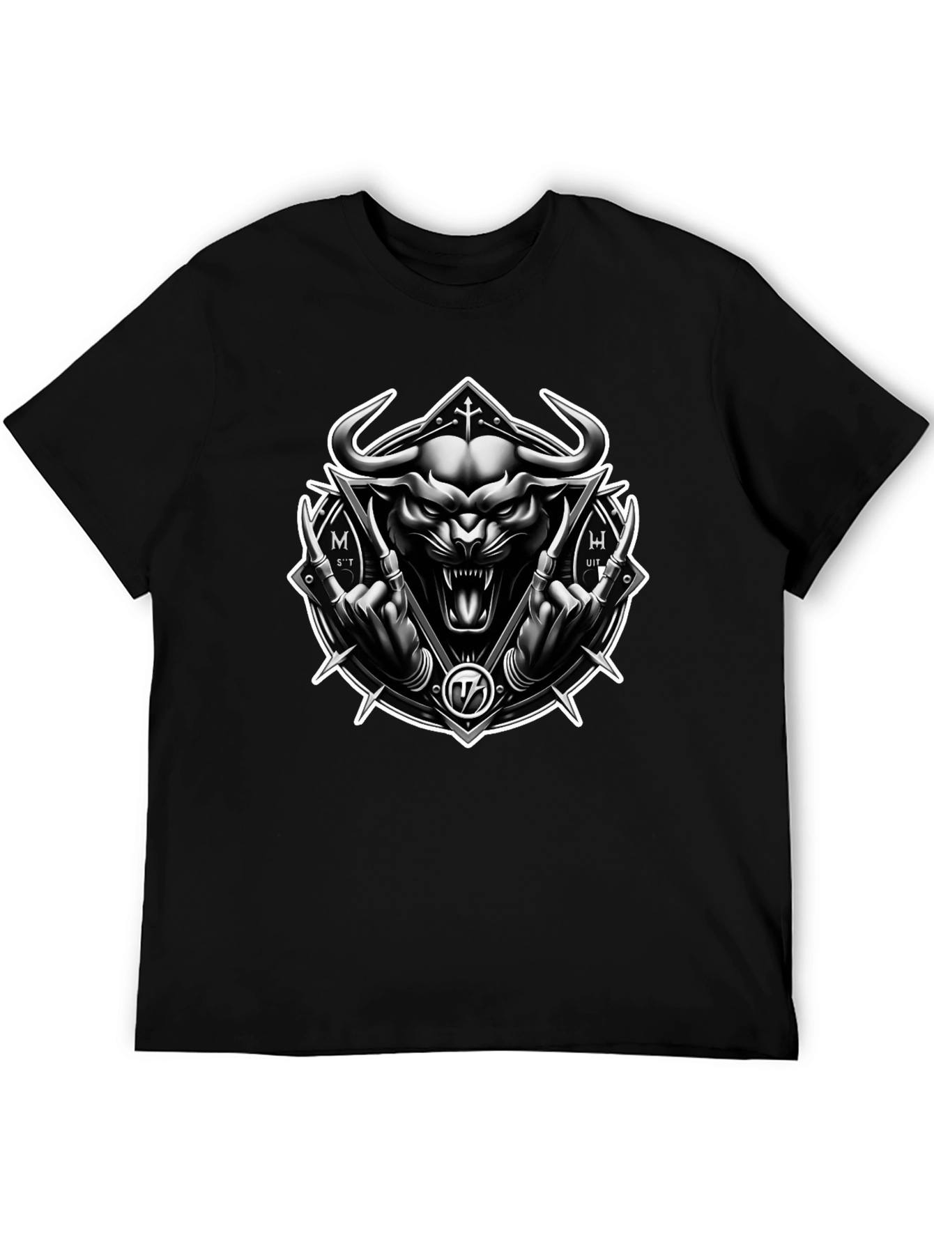 Dark Bull Graphic Tee - Black Metal Style Shirt