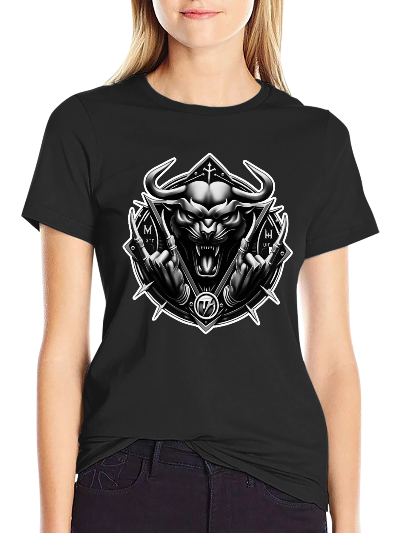 Dark Bull Graphic Tee - Black Metal Style Shirt