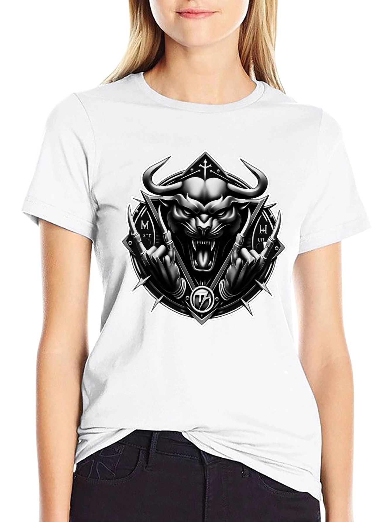 Dark Bull Graphic Tee - Black Metal Style Shirt