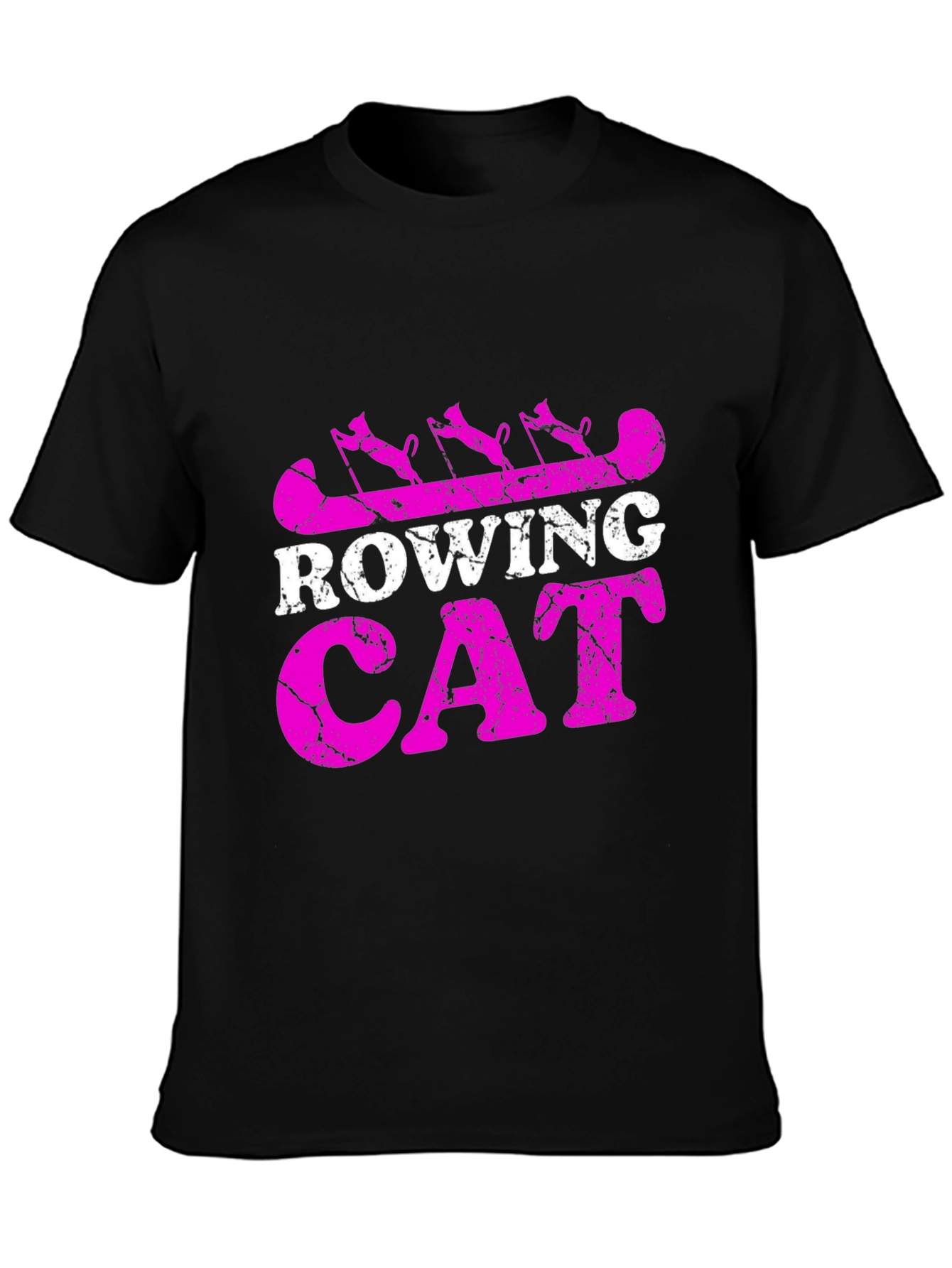 Rowing Cat Graphic T-Shirt